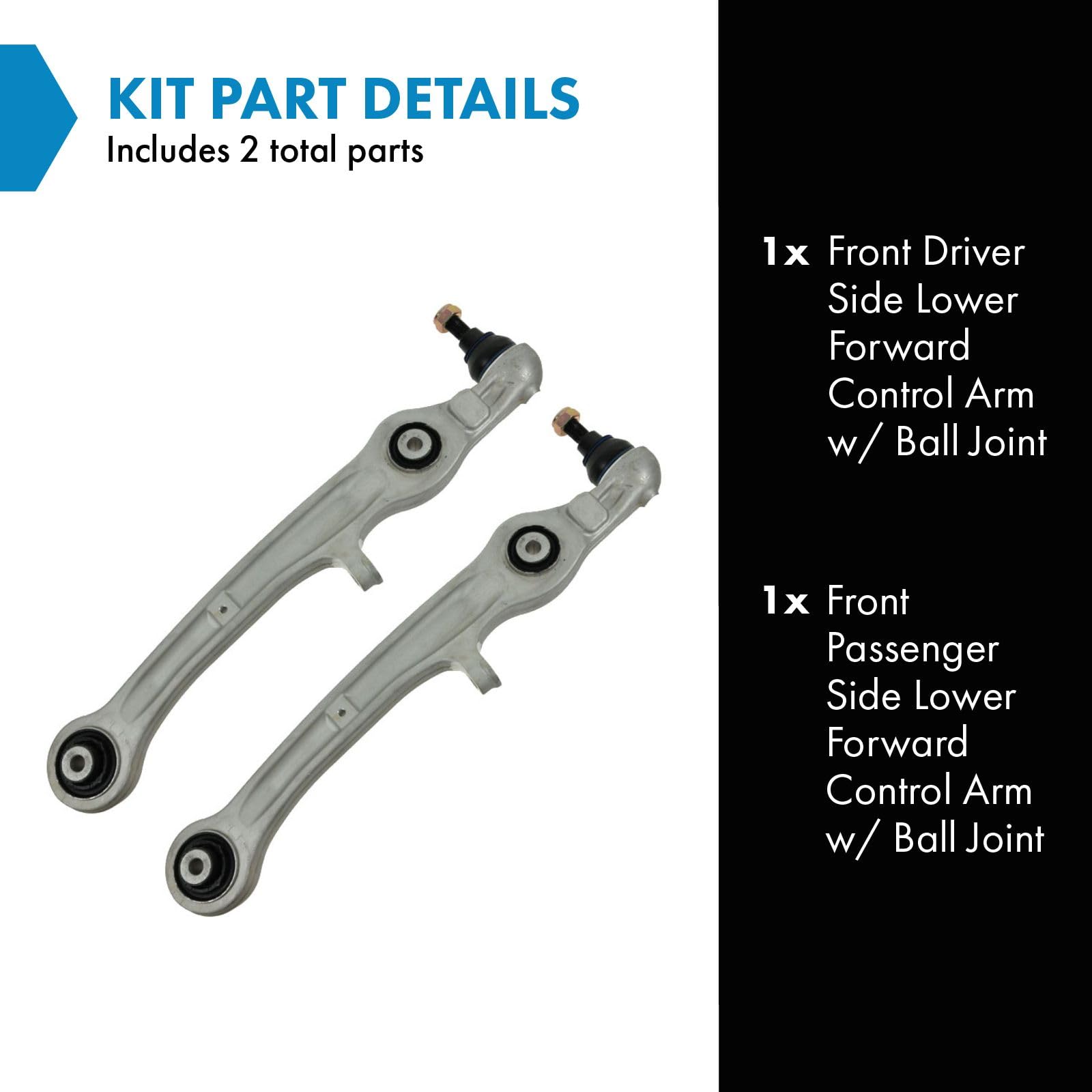 Trq Front Lower Control Arm With Ball Joint Set Compatible With 2006-2011 Audi A6 2005-2011 A6 Quattro 2007-2011 S6