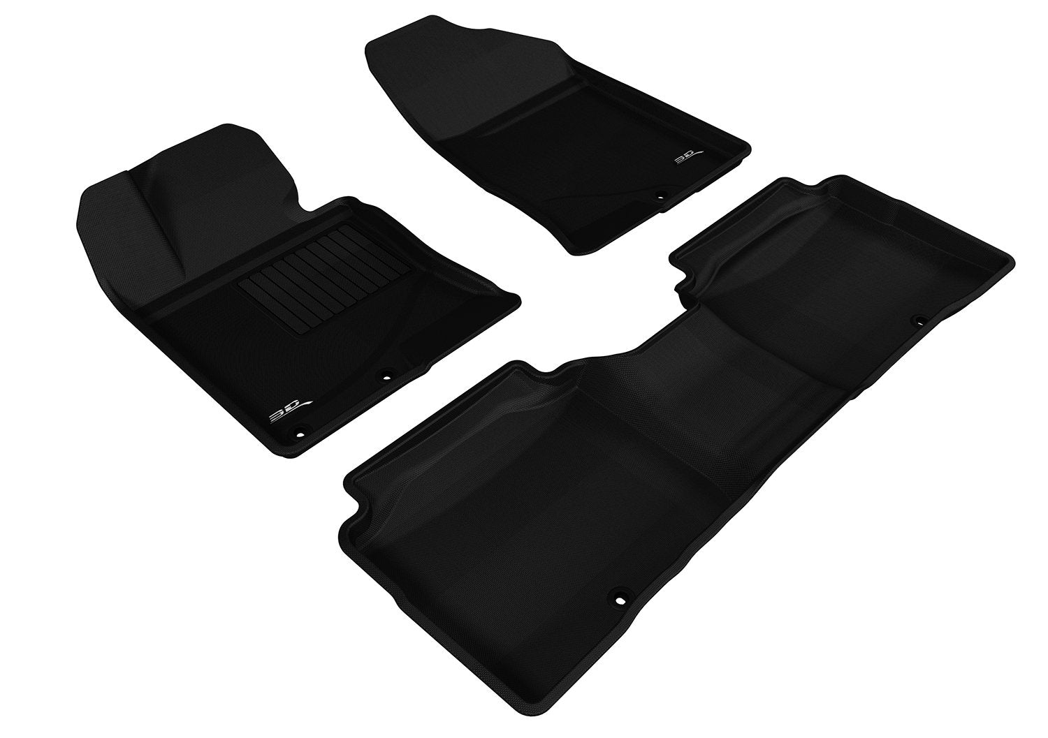 3D MAXpider L1KA02501509 Complete Set Custom Fit All-Weather Floor Mat for Select Kia Optima Models - Kagu Rubber (Black), Tan