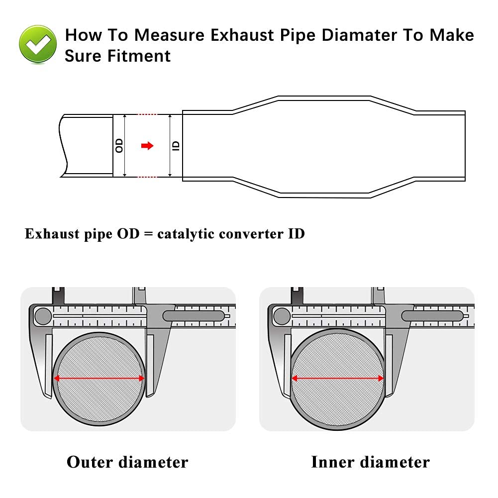 Mayasaf ?2 Pack? 2.5'' Inlet/Outlet Universal Catalytic Converter, With O2 Port?Epa Compliant?