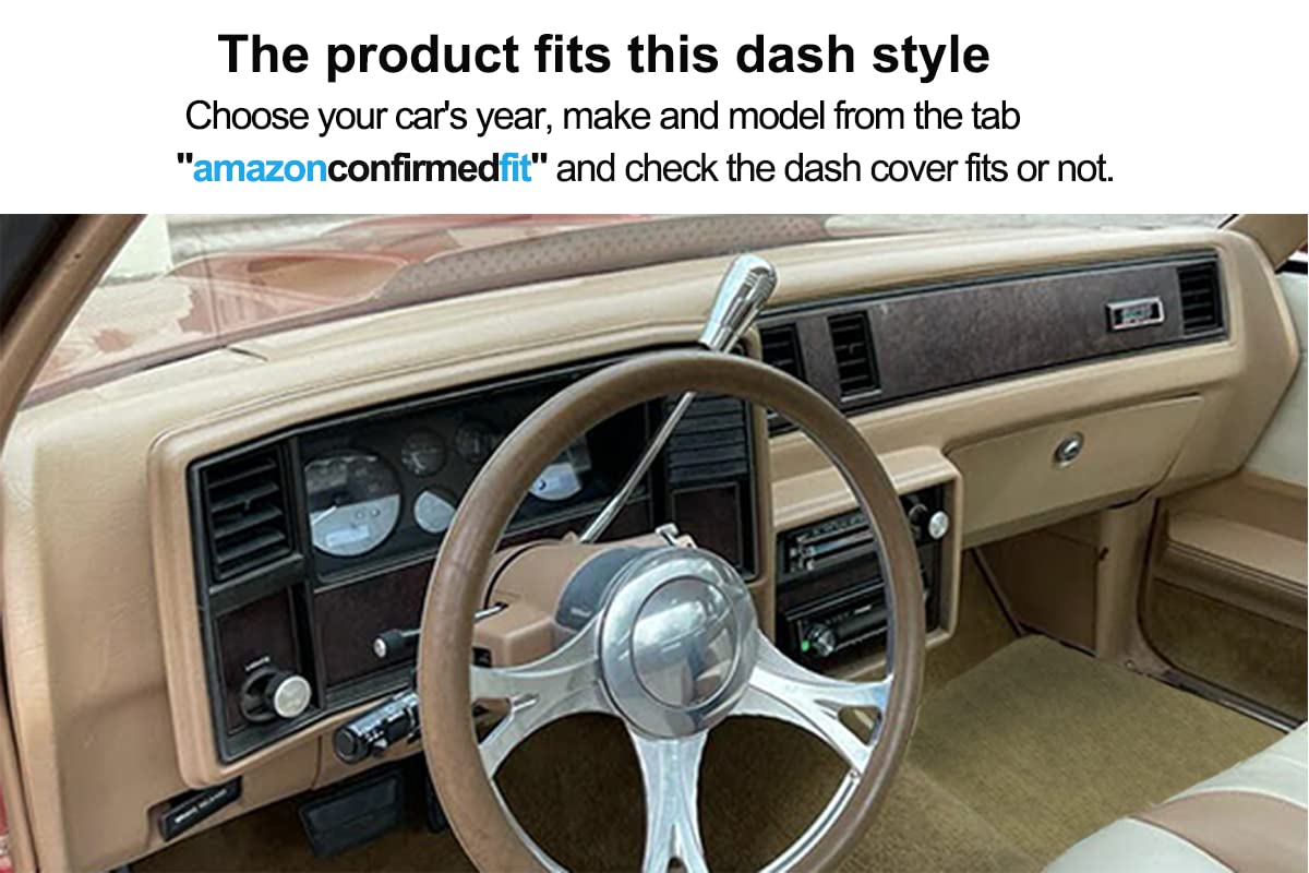Fcovergurus Dash Cover Mat for 1981-1988 Chevy Monte Carlo/El Camino, Black, Model F120