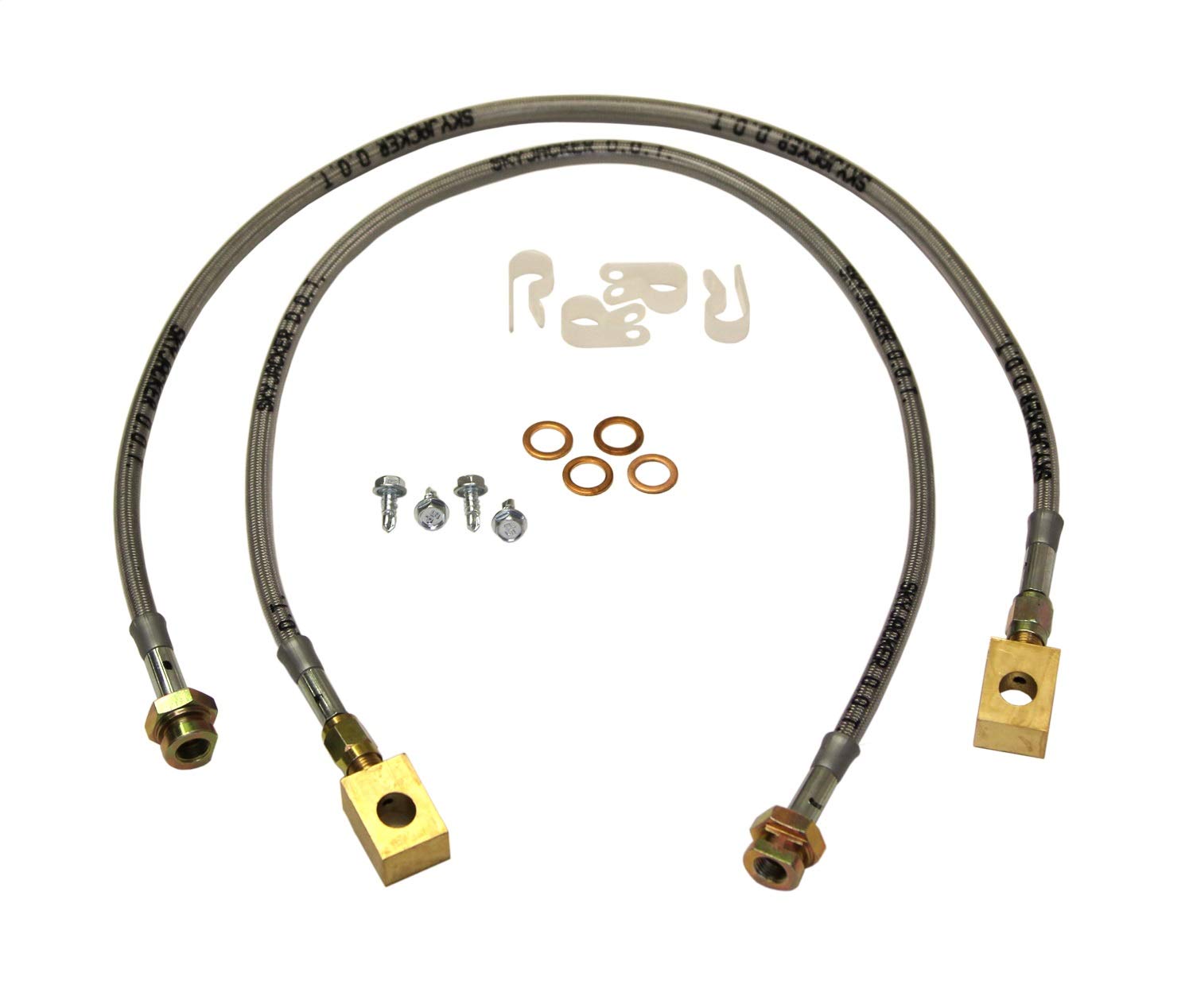 Skyjacker (FBL88) 4''- 6'' Stainless Steel Brake Line - Pair,Black