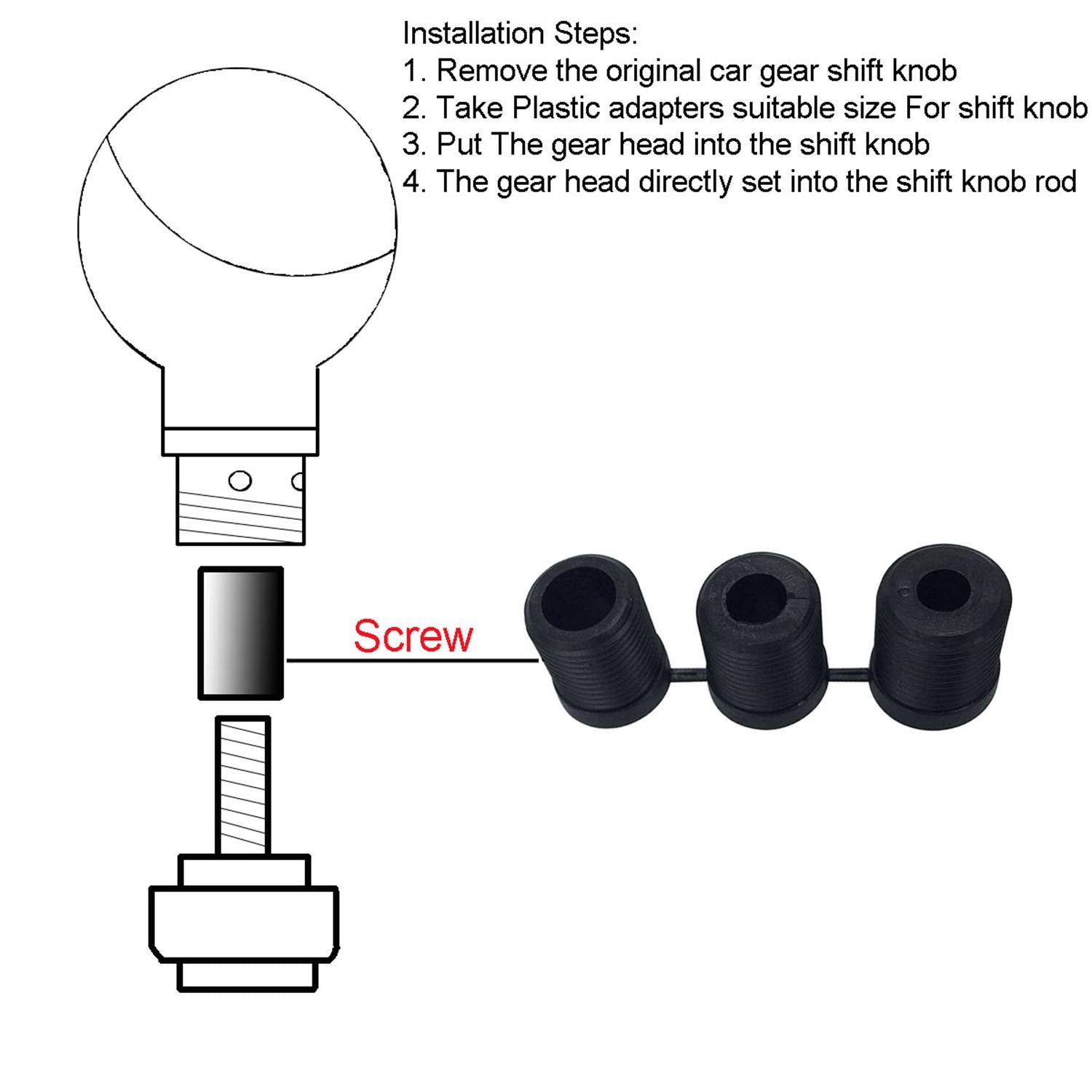 Abfer Long Shifter Knob Car Weighted Gear Stick Shift Knobs Extension Metal Shifting Lever Replace Fit Most Manual Automatic Tra