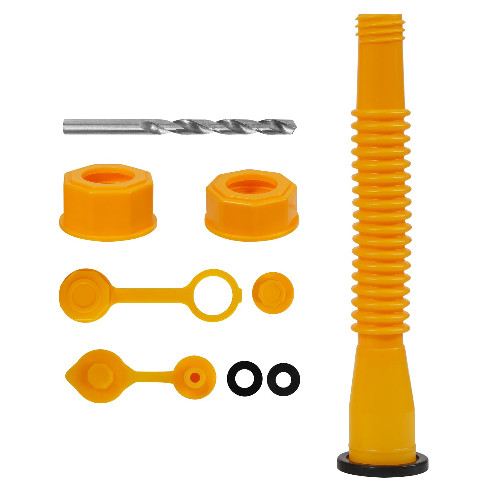 Gas Can Spout Replacement Kit,Gas Can Spout Replacement Fits 5 Gallon Gasoline Cans,With Flexible Nozzles,Screw Collar Caps(9 Pc