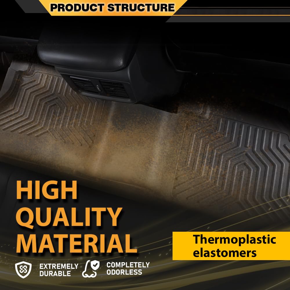 G-PLUS TPE Floor Mats Compatible with Jeep Wrangler JL Unlimited 4 Door 2018-2024(Not Fit for JK or 4XE) 1st & 2nd Row All Weath