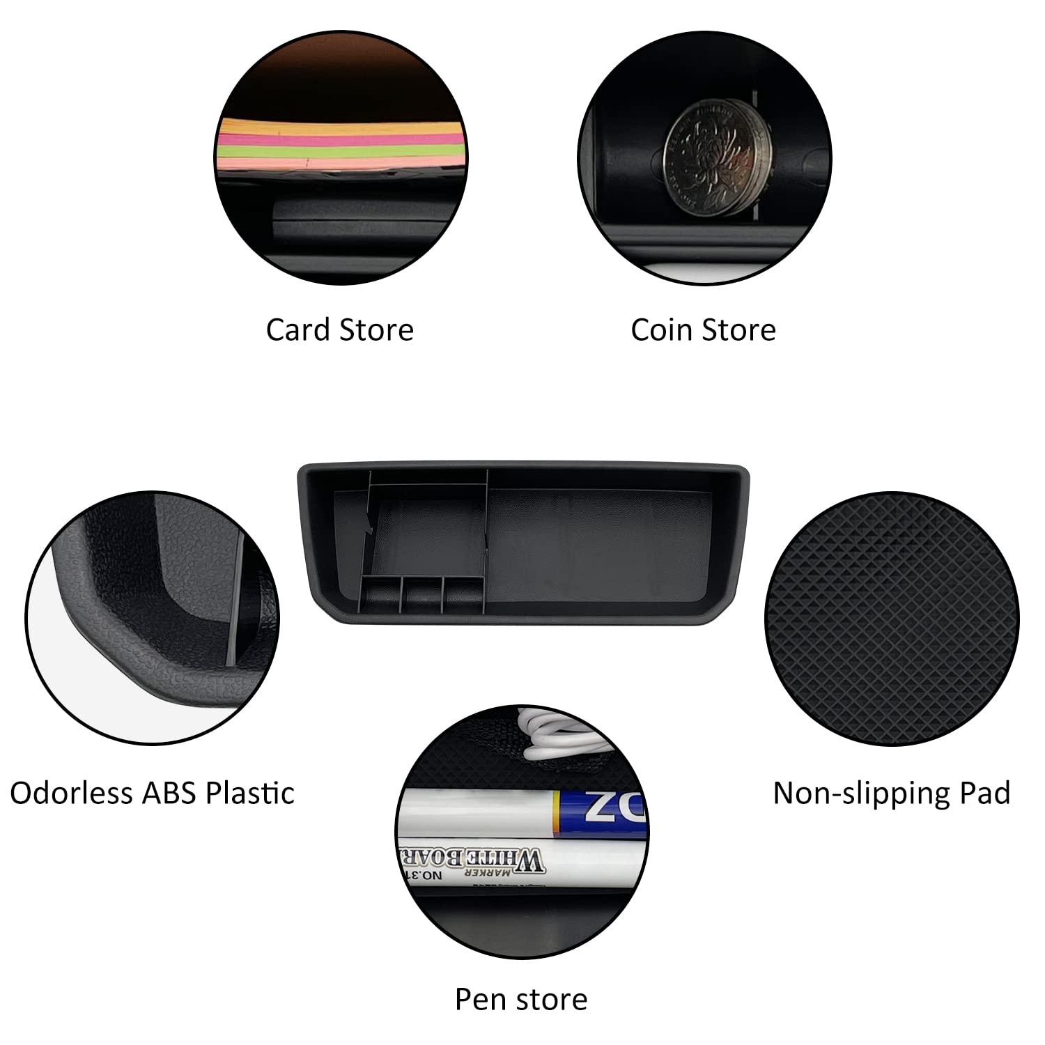 JOJOMARK Dashboard Organizer for VW Atlas & Cross Sport 2018-2023, ABS Box Storage Insert
