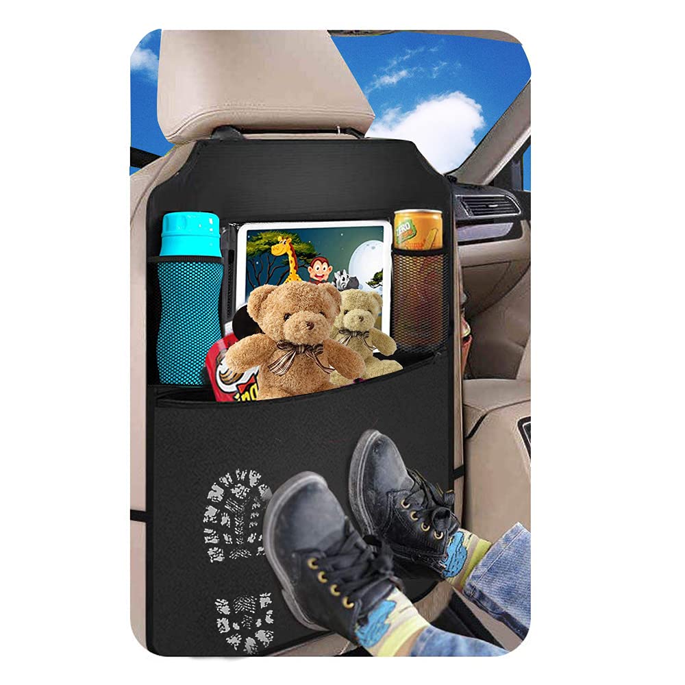 Blyphoo Premium Backseat Organizer For Kids 2 Pack, Heavy Duty Waterproof And Stain Resistant Kick Mats Back Seat Protector, Dur