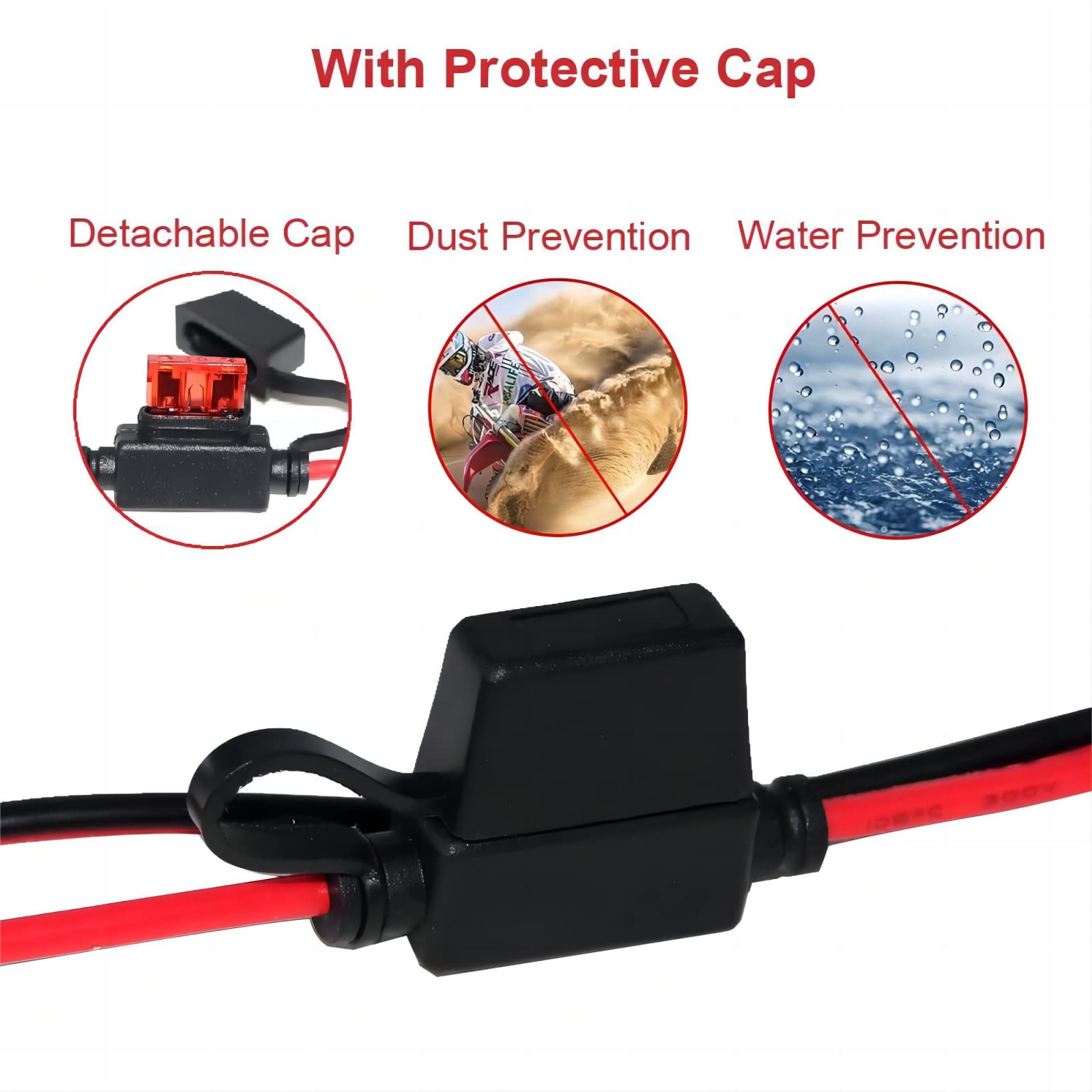 Kuncan Cigarette Lighter Battery Adapter - Female Cigarette Lighter Socket To 12V Battery Alligator Clips For Auto Car Battery Clamp To Cigarette Lighter Plugs Cigar Charge Extension Cable Cord 2Ft