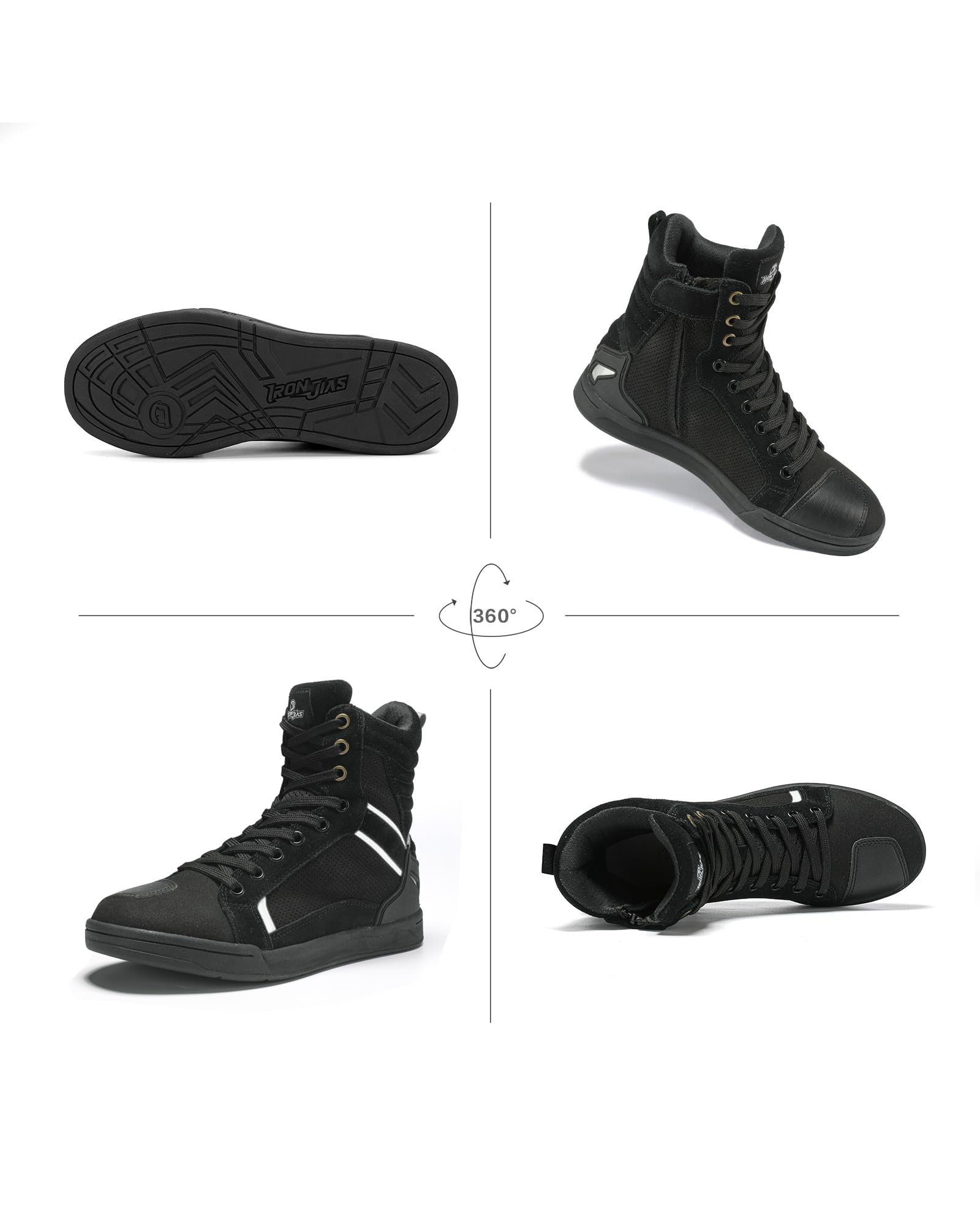 Borleni Motorcycle Boots Street Riding Shoes Anti-Slip Outdoor Trekking Hike Work Shoes For Men
