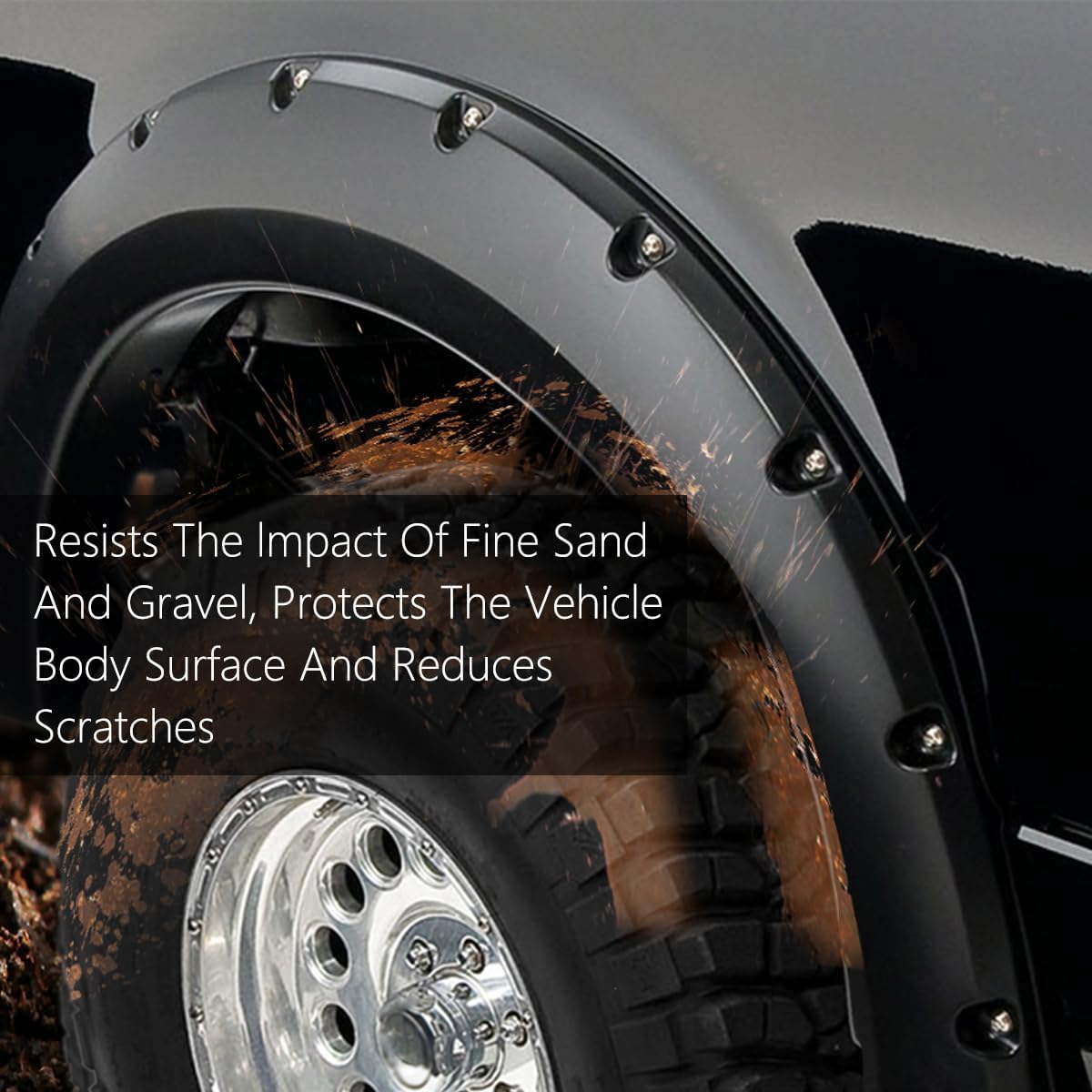 G-PLUS 4PCS Fender Flares for Chevy Silverado 1500/2500/3500, 78"/97.6" Long Bed, Polypropylene, 2007-2014