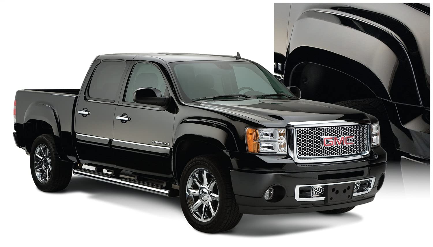 Bushwacker Oe Style Factory Front & Rear Fender Flares | 4-Piece Set, Black, Smooth Finish | 40939-02 | Fits 2007-2013 Gmc Sierr