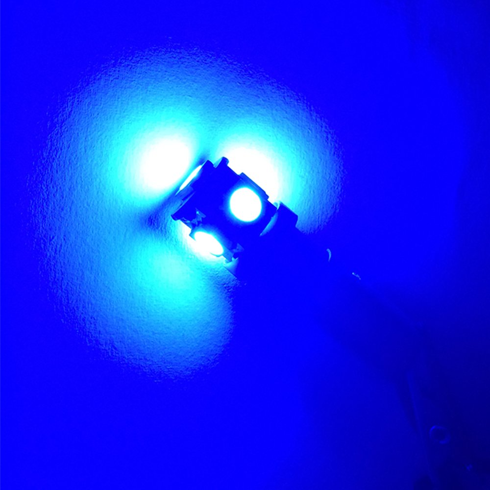 BlyilyB 20-Pack BA9 BA9S Blue LED Car Light Bulbs for License Plate, Dome, Map & Courtesy Lights