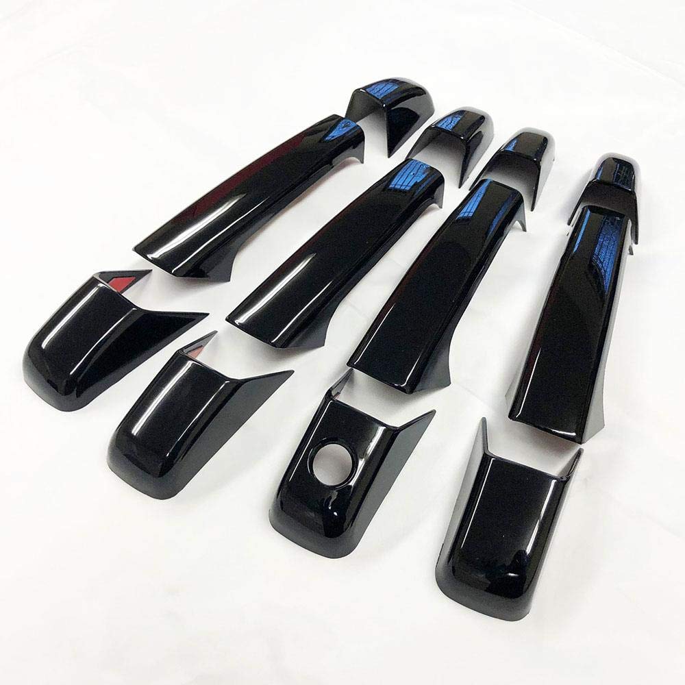 S SIZVER Ultra Finish Glossy-Black Series 12pcs Door Handle Covers Compatible with 2007-2013 Chevrolet Silverado+Suburban+Tahoe+
