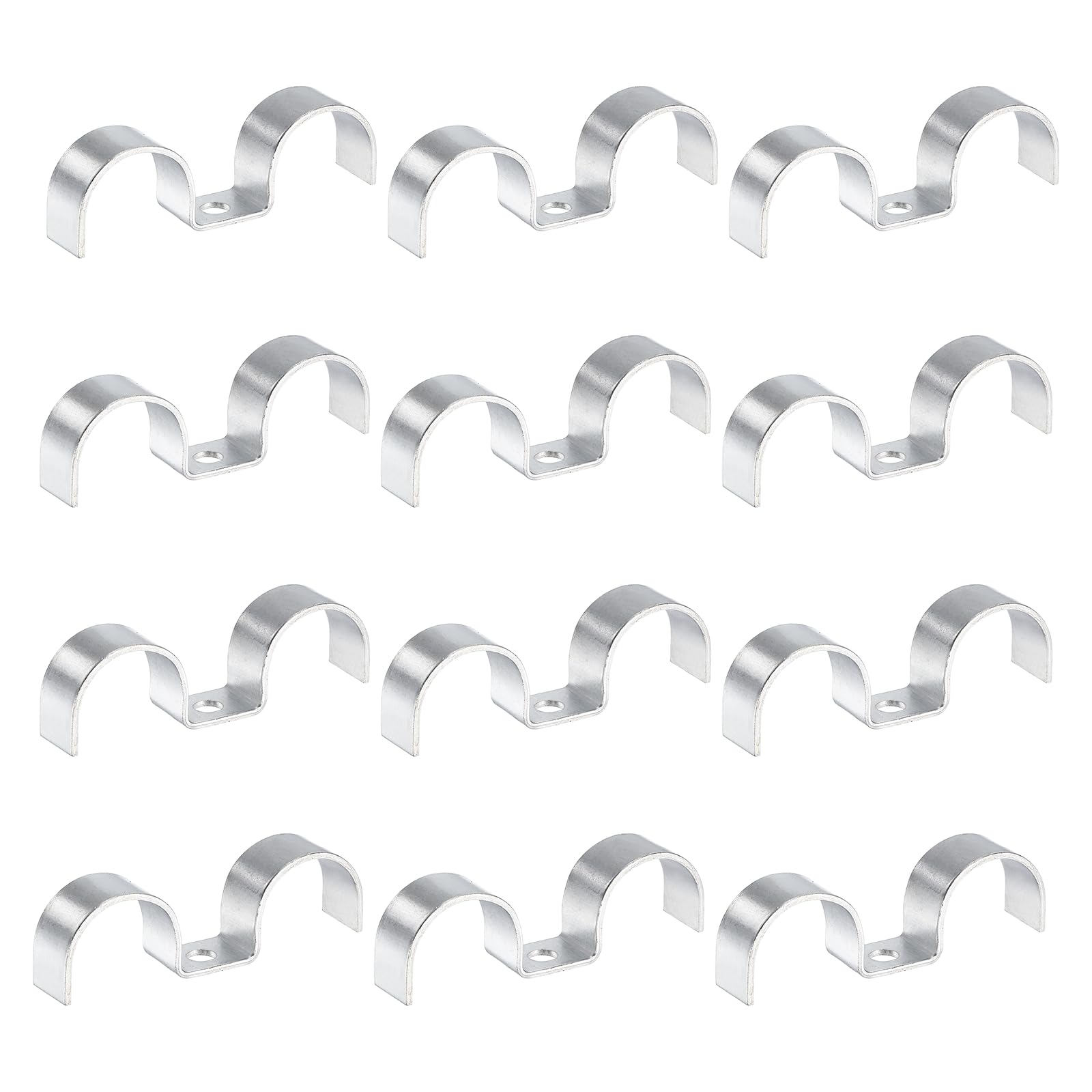 HARFINGTON 12Pcs Stainless Steel Double Line Clamp 27mm / 1-1/16 inch Fuel Lines Clips M-Shape Mounting Clip for Brake Fuel Line
