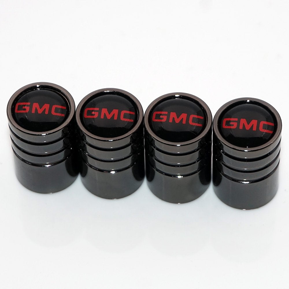 Us85 Gmc Logo Emblem Auto Car Wheel Tire Air Valve Caps Stem Cover Accessories Decoration Birthday Gift (Carbon Fiber) (Black Ch