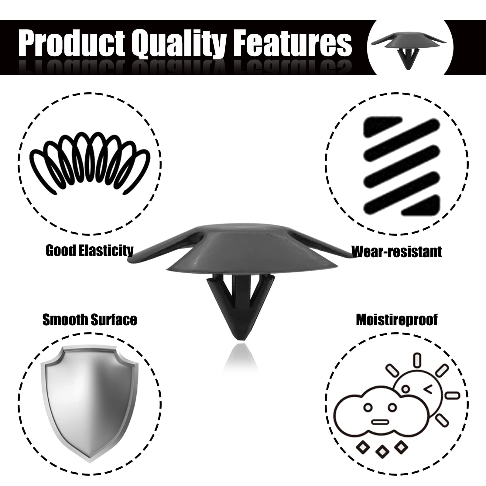 20Pcs Hood Insulation Retainers Push-Type Retainer Clipsreplacement For Chrysler Jeep Dodge Ram Cherokee Grand Cherokee - Replac