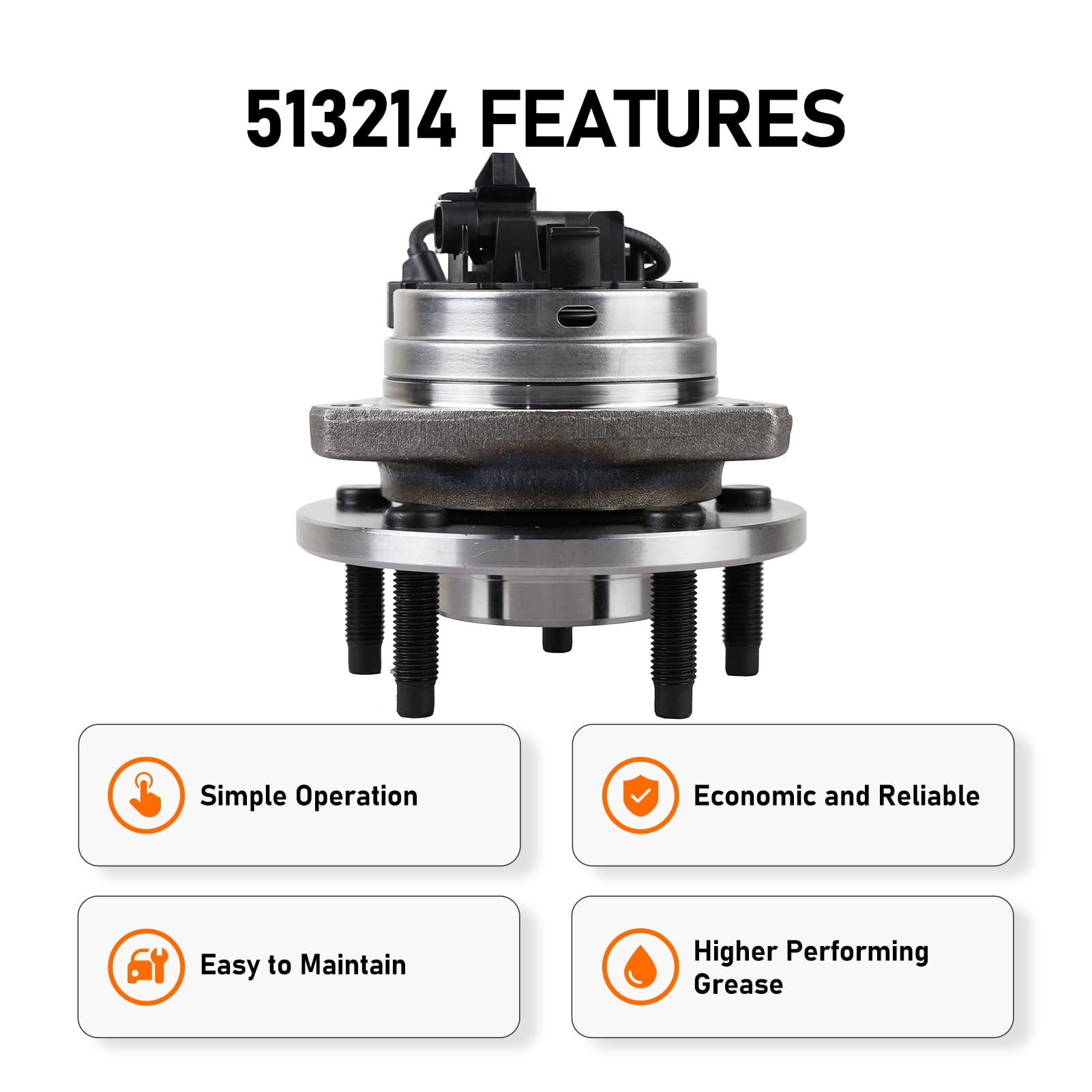 MACEL 513214 Front Wheel Hub Bearing Assembly Compatible with 04-12 Chevy Malibu, 08-10 Cobalt HHR, Cobalt, 05-10 Pontiac G6, 07
