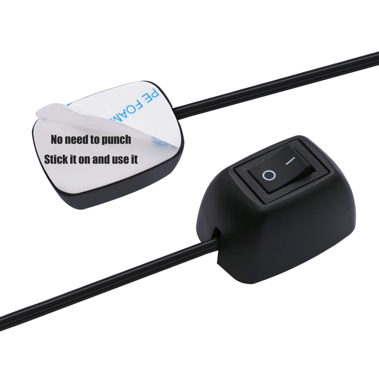 Twtade Paste Type Car Push Button Switch On/Off Dc12V Surface Mount Water Drop Shape Diy Spst Rocker With 23.6'' Cable For Vario