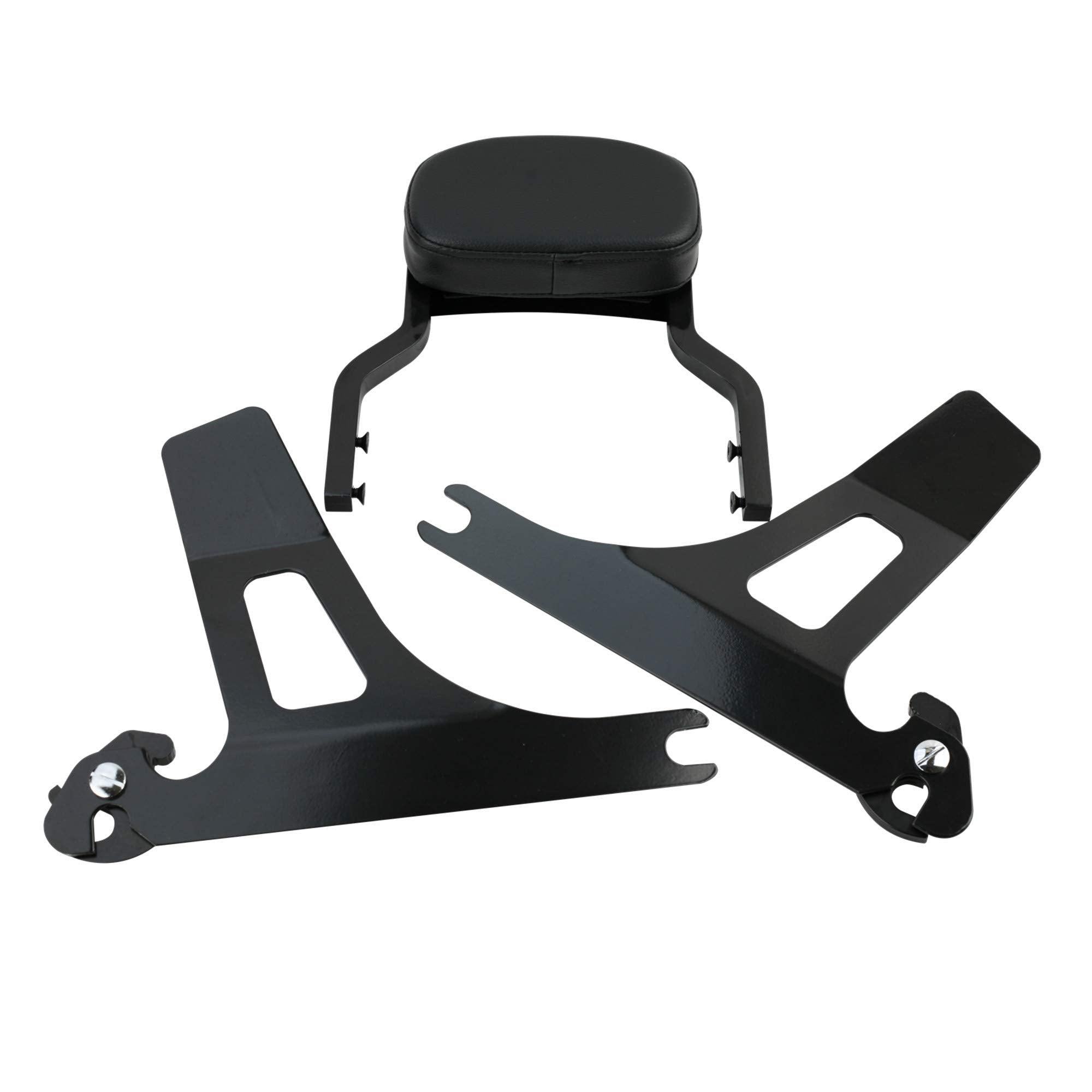 Detachable Backrest Sissy Bar For Harley 06-17 Dyna Street Bob Fxd Fxdb Fxdl Fxdls, Chopped Style, Gloss Black Finished