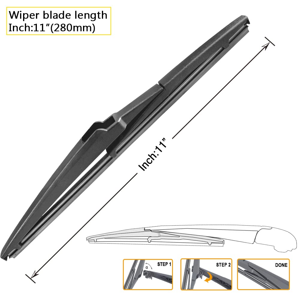 Autoboo 22''+21'' Windshield Wipers With 11'' Rear Wiper Blade Sets Replacement For Jeep Grand Cherokee 2014 2015 2016 2017 2018