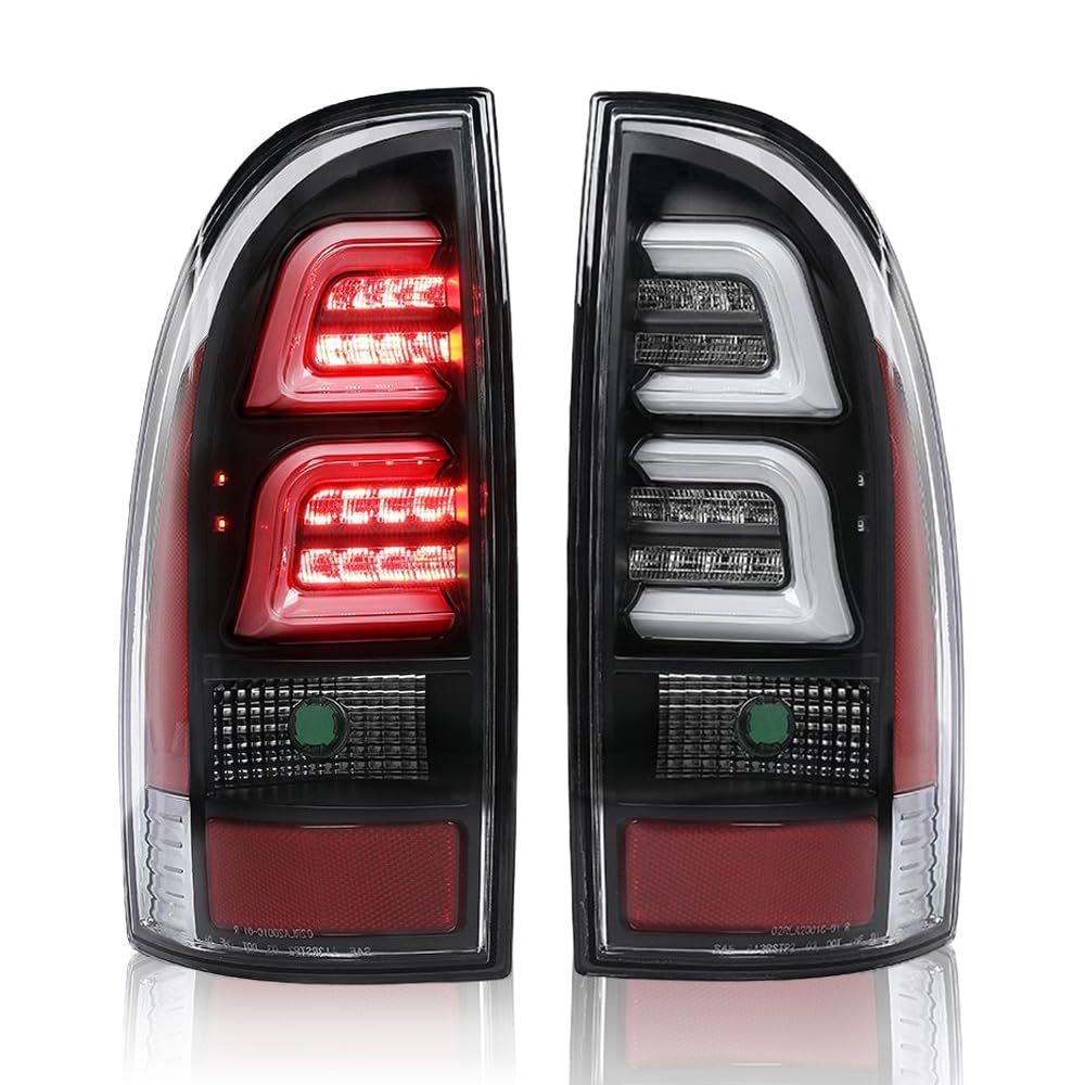 LQI LED Tail Lights Assembly Compatible with Toyota Tacoma 2005-2015 Left & Right Rear Brake Lamps Assembly Luces traseras, Clea