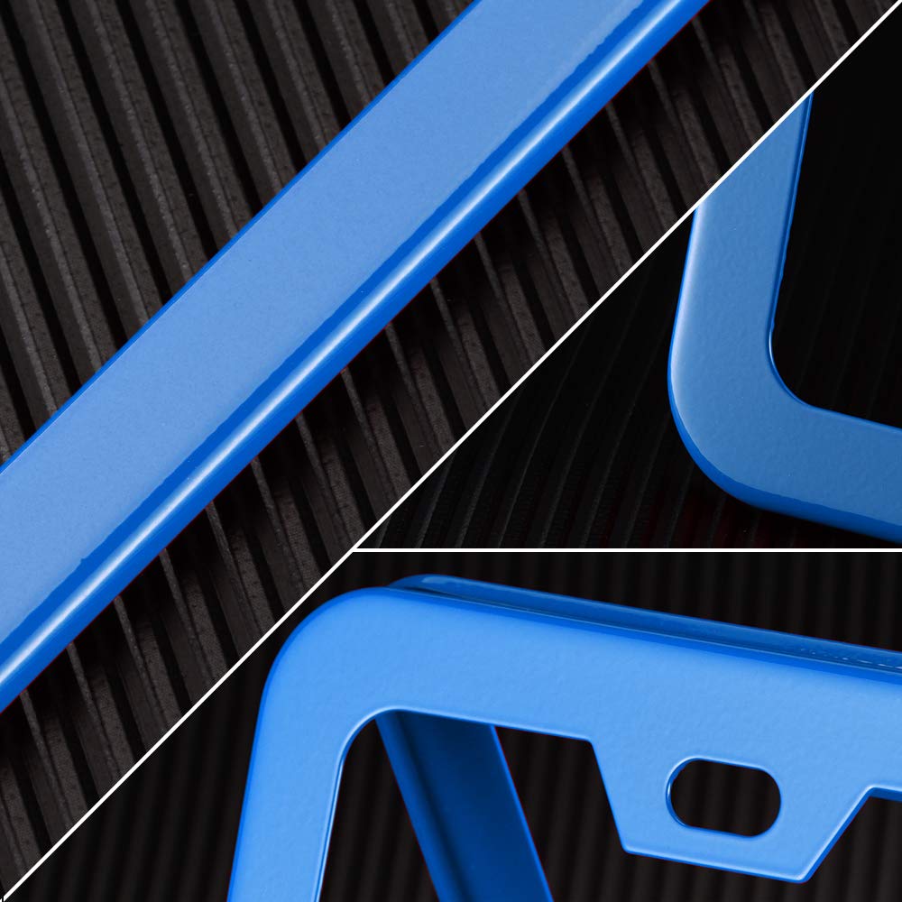 Deselen Thin Stainless Steel License Plate Frame, 2-Pack, Blue, with 2 Holes for Easy Installation
