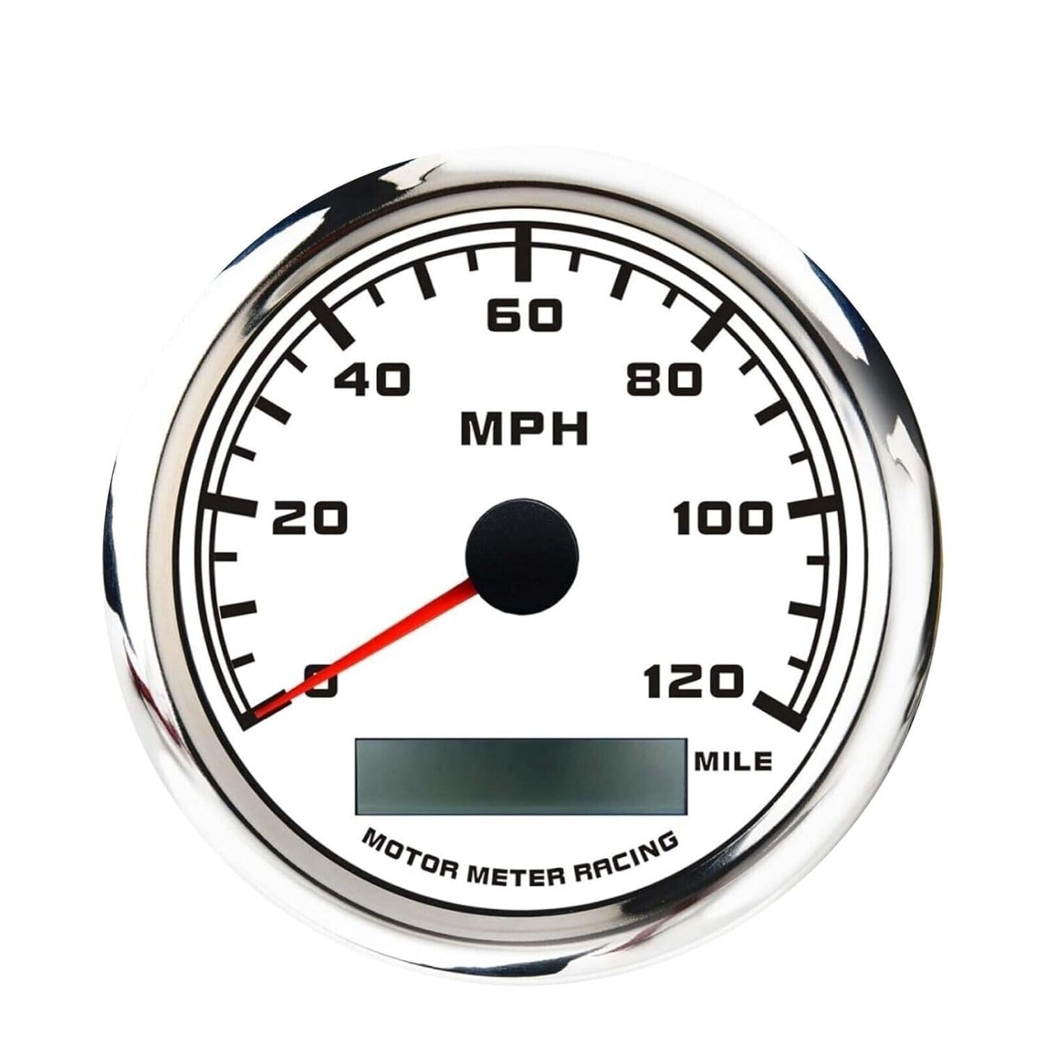 Motor Meter Racing W Pro 110Mm 4-3/8'' Gps Speedometer Digital Odometer 120 Mph Waterproof White Dial Red Led For Car Truck Mari