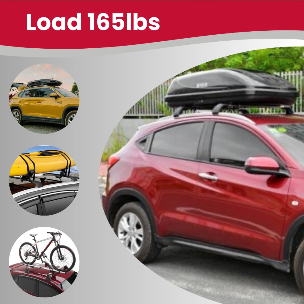 Roof Rack Cross Bars Fit For 2015-2022 Honda Vezel Hrv Hr-V Side Rails Aluminum Cross Bar Replacement For Rooftop Cargo Carrier Bag Luggage Kayak Canoe Bike Snowboard Skiboard(4Pcs)