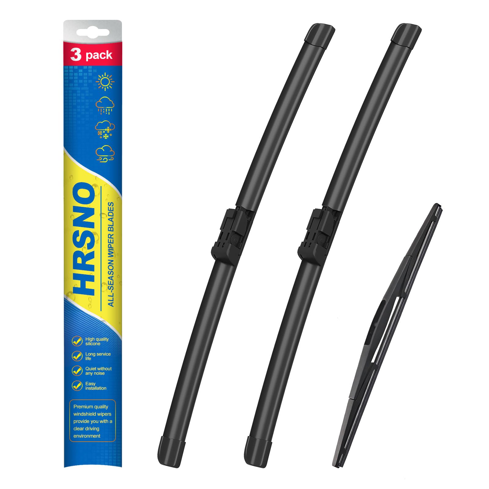 Hrsno 22''+20'' Windshield Wipers With 2 * 10'' Rear Wiper Blade Sets Automotive Replacement For Mini Cooper Clubman 2016-2023,E