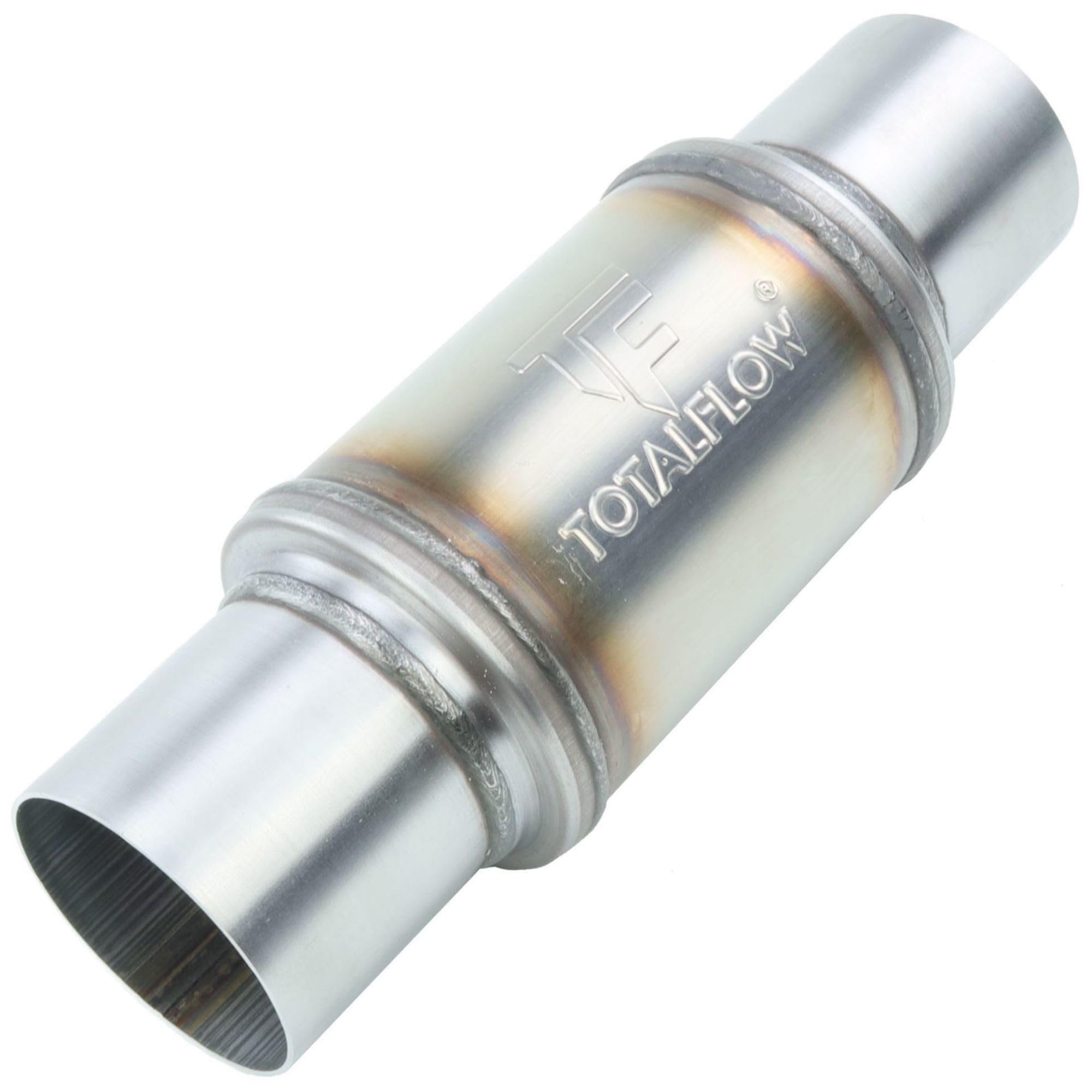 TOTALFLOW 20016 Straight Through Universal Exhaust Muffler | 409 Stainless Steel | 2.5 Inch Inner Diameter Inlet/Outlet -Like New