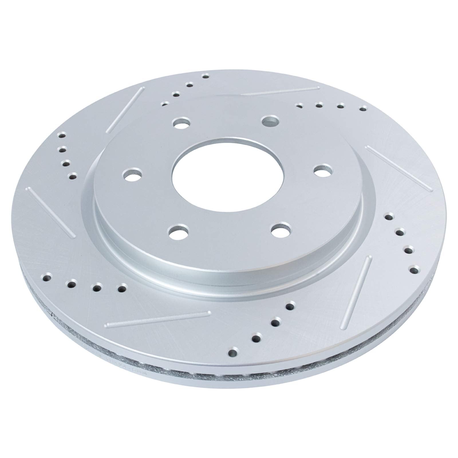 Trq Front Performance Brake Rotors Set Premium G-Coated Cross Drilled & Slotted Compatible With 2005-2006 Infiniti Qx56 Nissan A