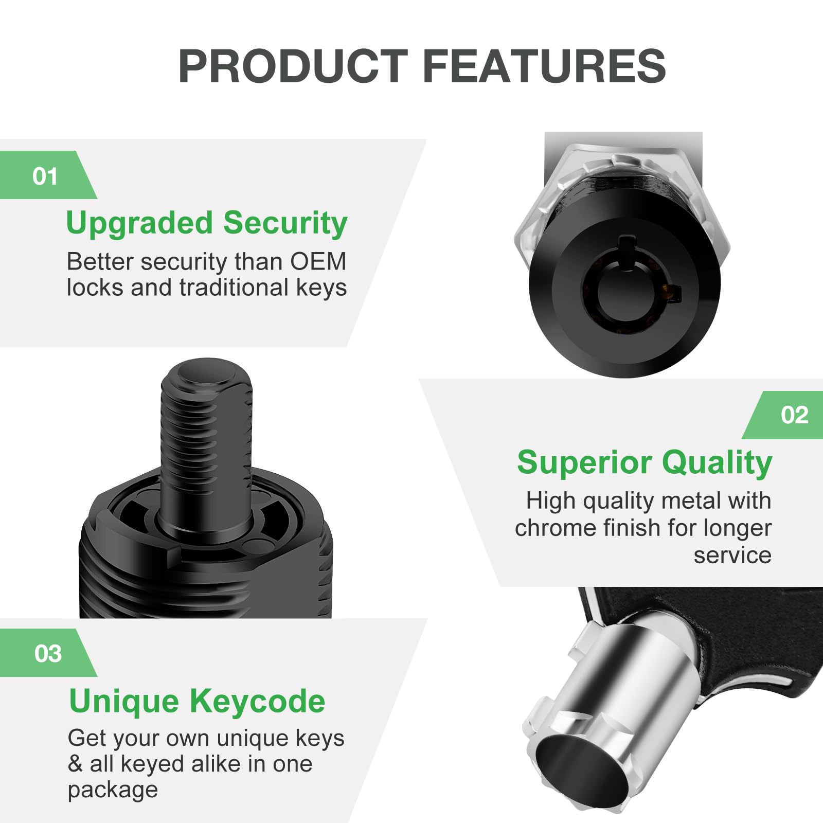Cylinnda 5 Pack Black Cabinet Lock With Keys, 1-1/2'' Rv Storage Locks Keyed Alike, Rv Locks For Storage Door, Camper Toolbox Rv