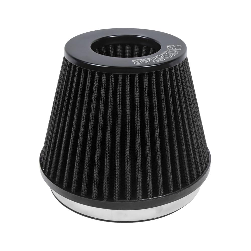 3/3.5/4Inch Inlet Cold Air Intake Cone Replacement Performance Washable High Flow Dry Air Filter (Red)