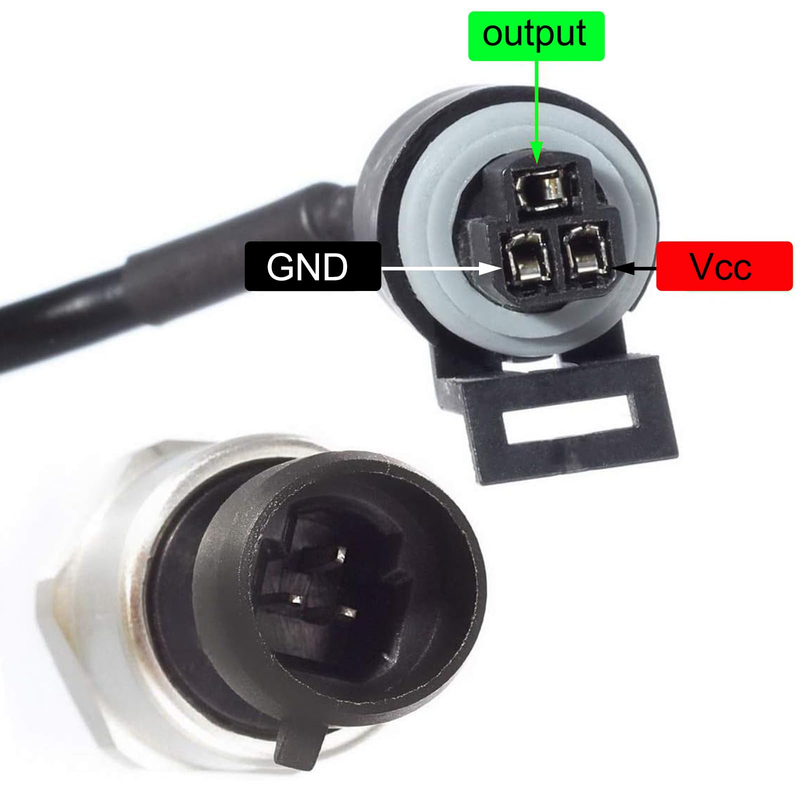 AUTEX Pressure Transducer Sensor 100 Psi Pressure Sender 316 Stainless Steel Oil Pressure Transmitter 1/8'' -27 NPT For Oil Fuel