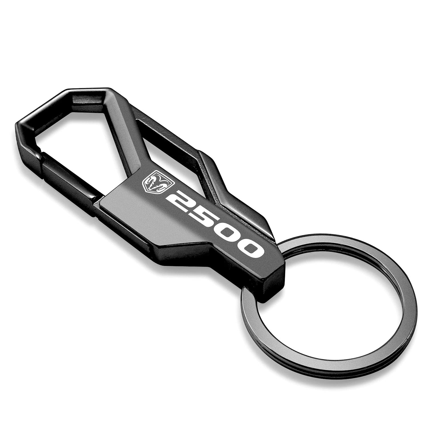 iPick Image Compatible with RAM 2500 Logo Gunmetal Black Carabiner-Style Snap Hook Metal Key Chain