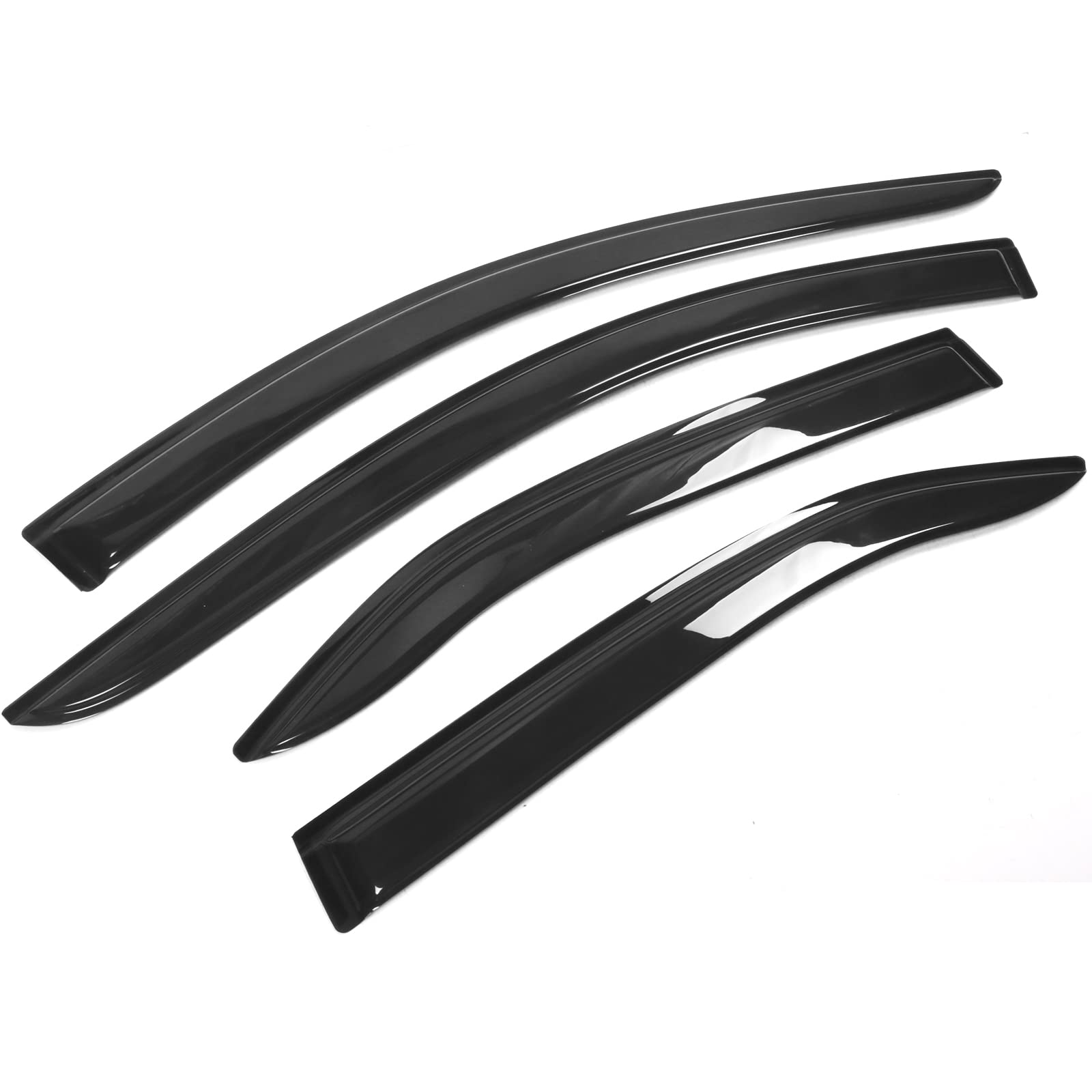 Window Visor Compatible with 2007-2011 Toyota Camry, Slim Style Acrylic Smoke Tinted Sun Rain Wind Guards Shield Vent by IKON MO