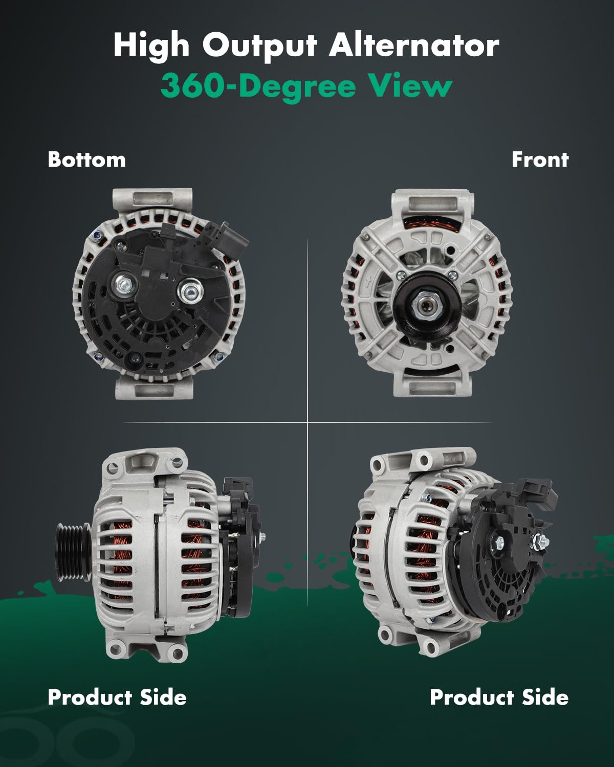 SCITOO Alternator Fits for Mercedes ML350 3.5L V6 2006, Freighliner for Sprinter Van 2007-2008 - 12V 180Amp CW S6 Pulley Class,