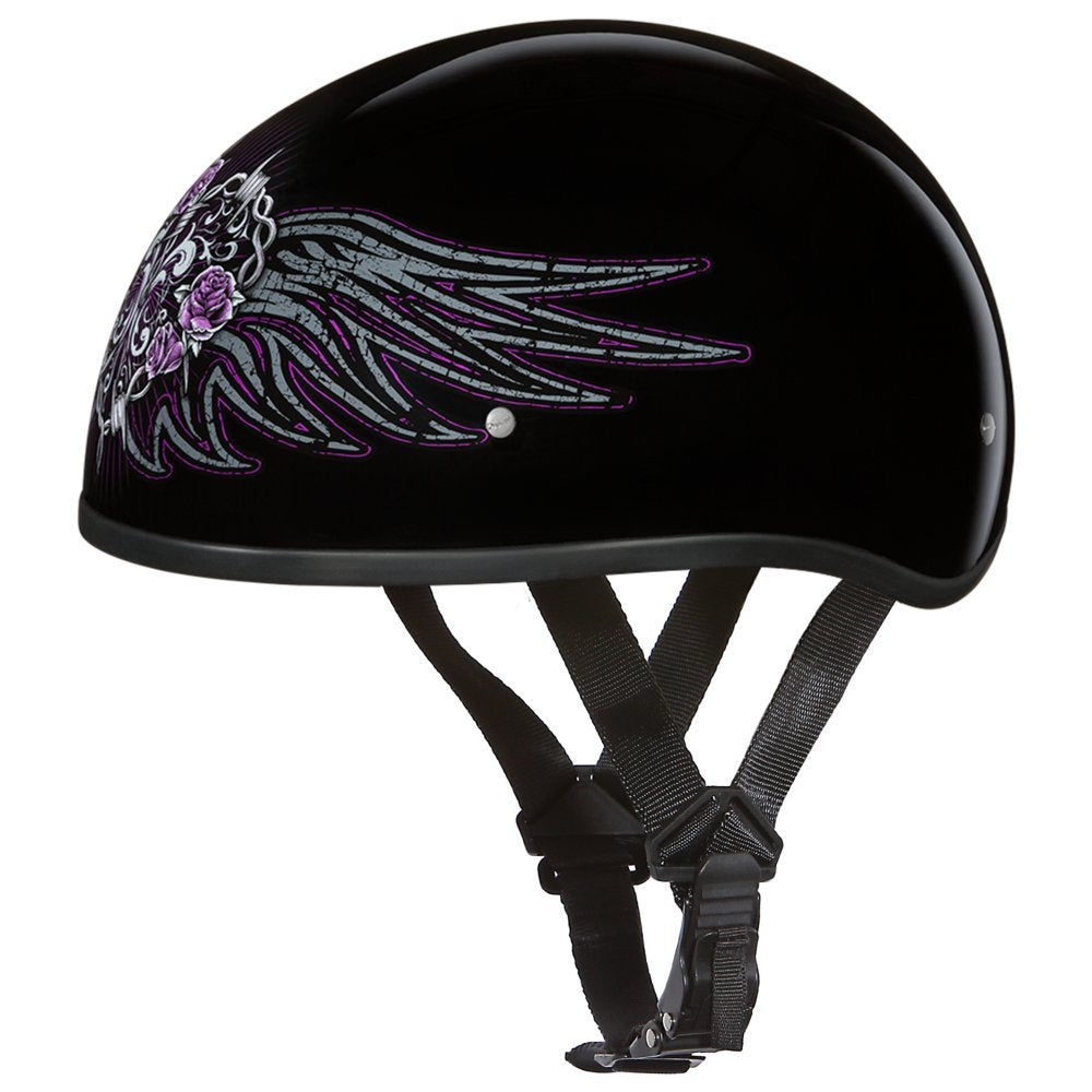 Daytona Helmets Motorcycle Half Helmet Skull Cap- Barbed Wire Heart 100% Dot Approved