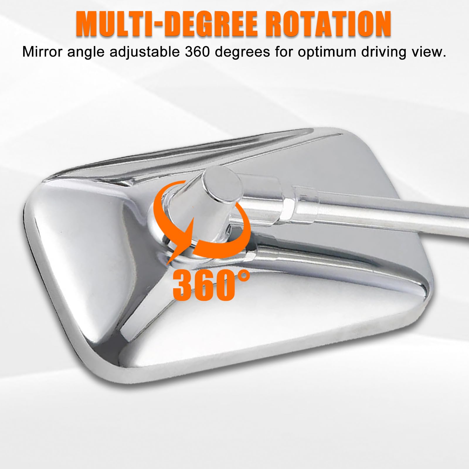 Dreamizer 10Mm Chrome Motorcycle Mirror Universal Rectangle Motorcycle Rear View Mirrors Compatible For Shadow Magna 750 Spirit