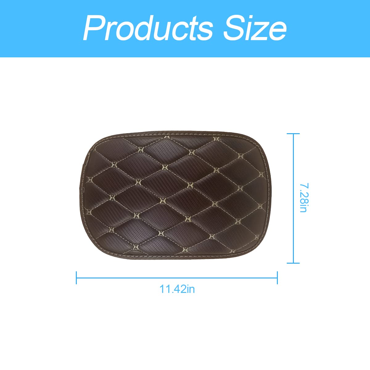 Auto Center Console Pad, Pu Leather Car Armrest Seat Box Cover, Waterproof Center Console Box Cushion, Non Slip Soft Vehicle Armrest Protector, Car Accessories For Suv, Truck, Car (Deep Brown)