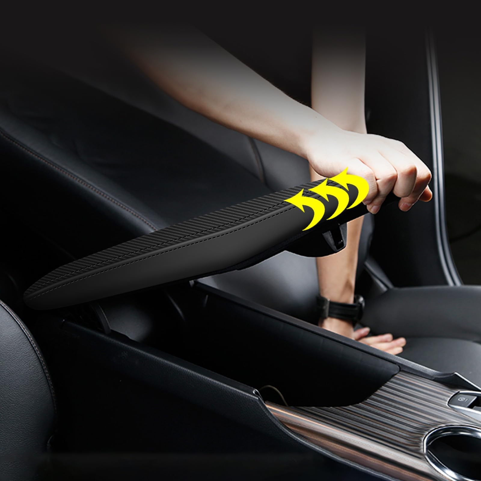 AOMSAZTO Carbon Fiber Armrest Covers for 2018-2024 Toyota Camry, Black, Fits L, LE, SE, XLE, XSE, Hybrid, V6,