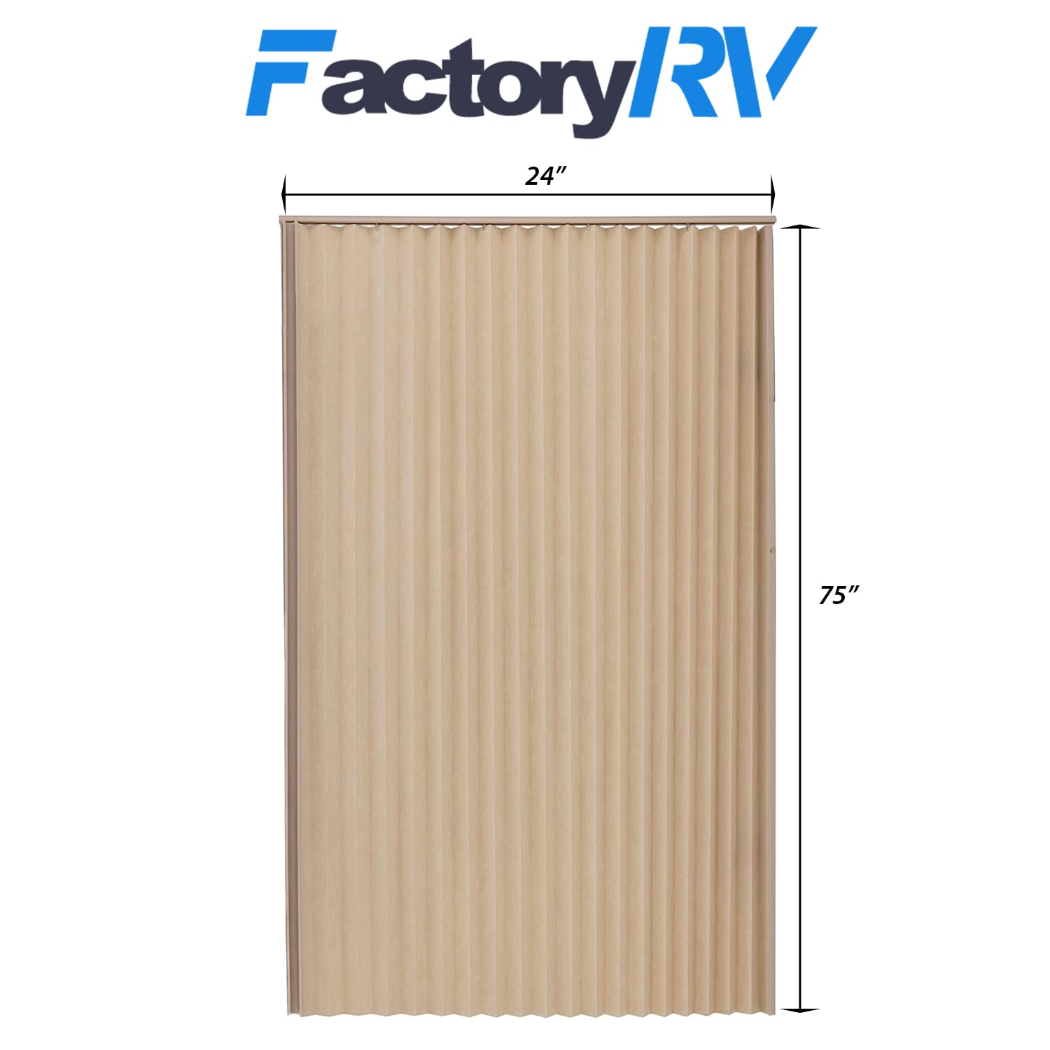 Camper Comfort RV Pleated Folding Door | RV Closet Door (24 W x 75 H, Tan)