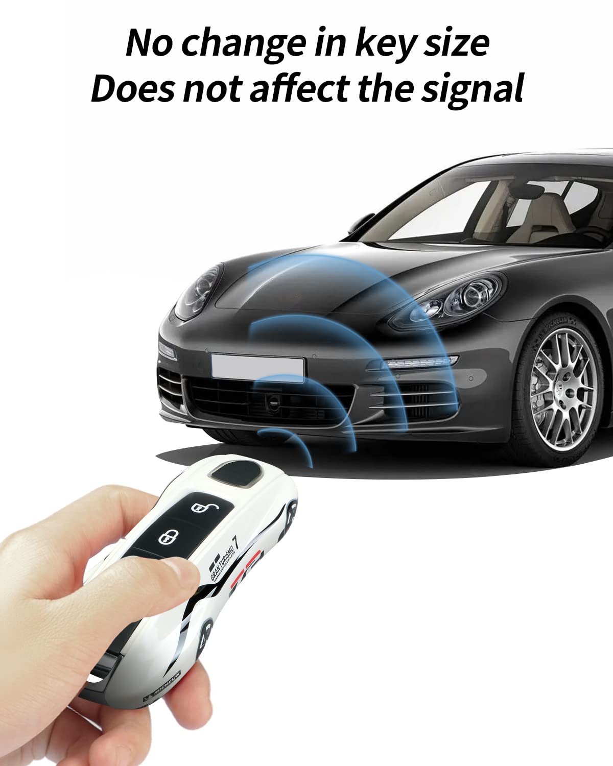 LIMBQS Car Key Protection Keychain for Porsche Panamera 911 Cayenne Taycan - New White, ABS Plastic, Item Size No. 72