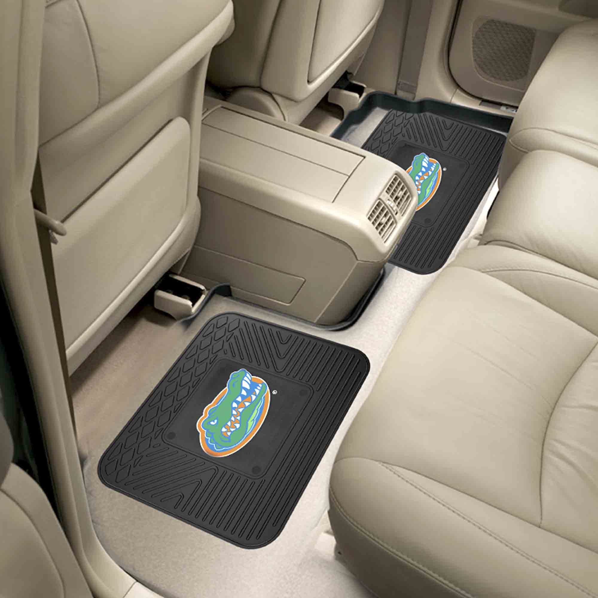 FANMATS University of Florida Gators Car Mats Set of 4, All Weather Rubber, 29"x17" Front, 14"x17" Rear, Model 39383
