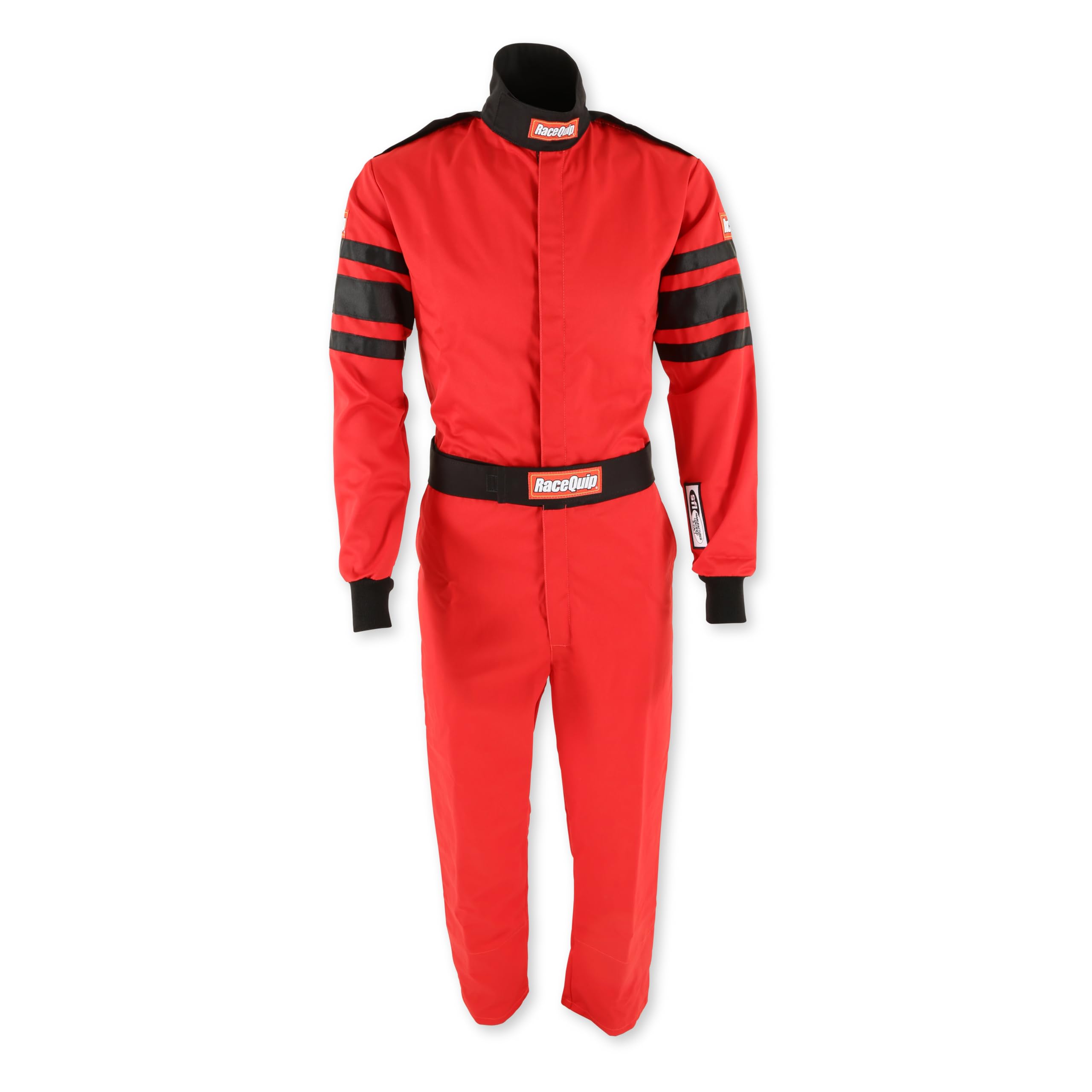 RaceQuip 110014RQP 110 Series 1-Pc Driving Suit SFI 3.2A/1 Red/Black Stripe Medium Tall
