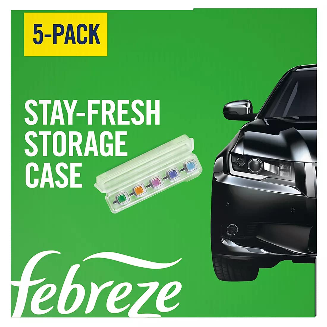 Febreze Car Air Freshener, Set Of 5 Clips, Linen & Sky - Up To 150 Days