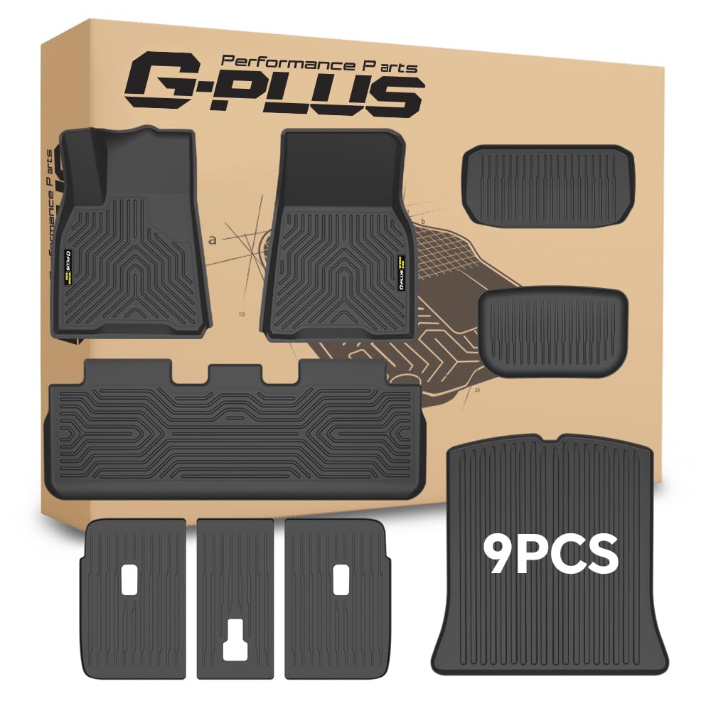 G-PLUS Floor Mats & Cargo Liner Compatible with Tesla Model Y 2020 2021 2022 2023 2024 5-SEAT (NOT for 7-SEAT) TPE All Weather C