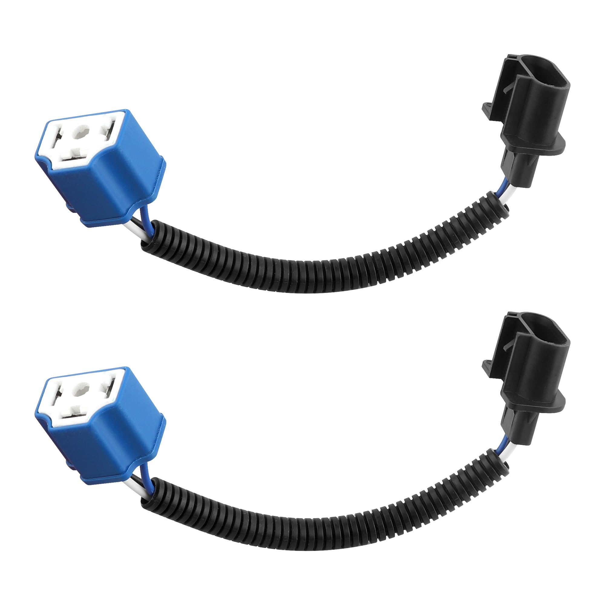 2Pcs 7 Inch Led Headlight Connector Pigtail,H13 To H4 Adapter Headlight Socket,Heat Resistant Headlight Wiring Harness Compatibl