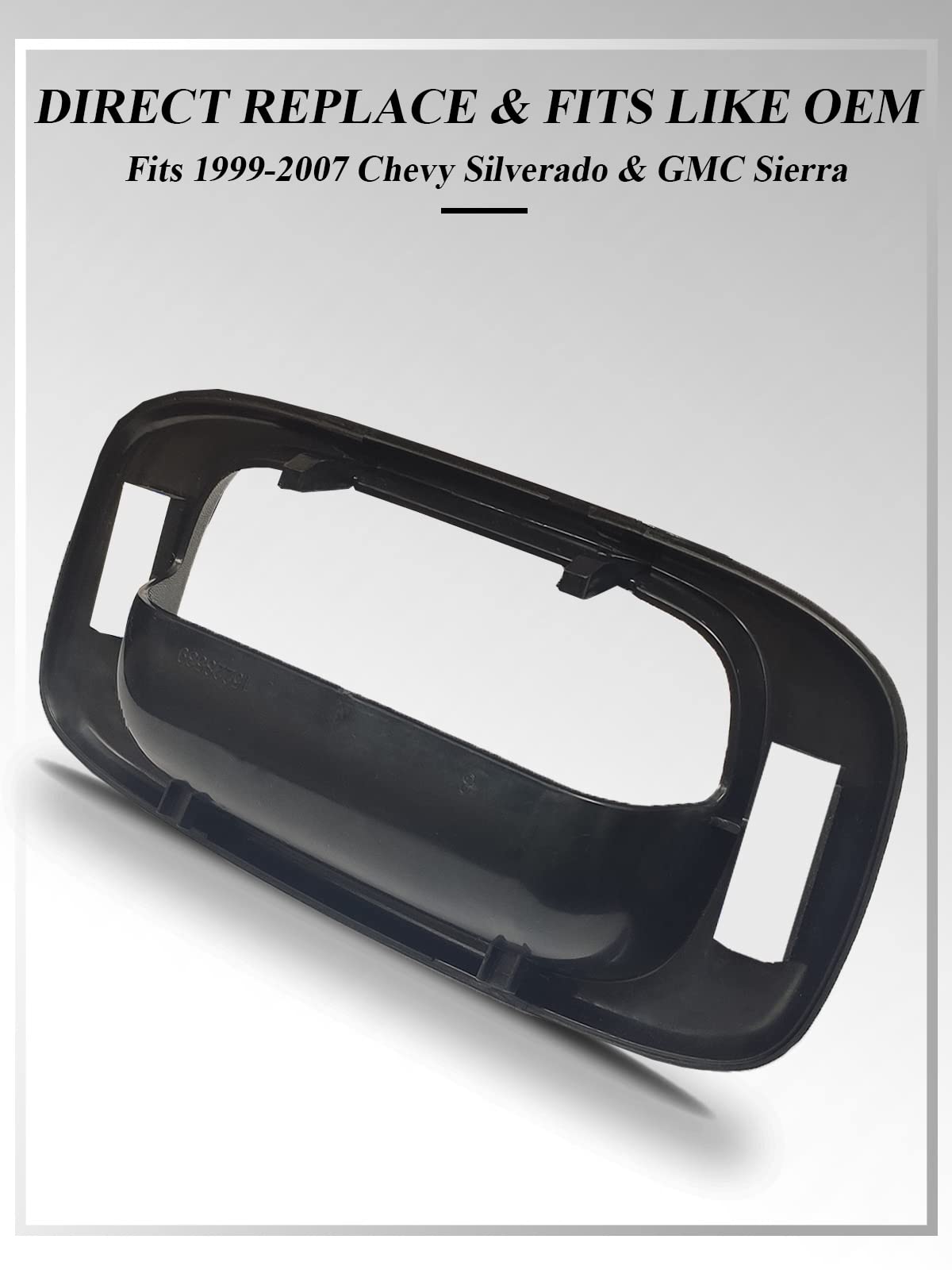SYOAUTO Tailgate Handle Bezel Trim Fits for 1999-2007 Chevy Silverado GMC Sierra 1500 2500 3500 Black Textured Replaces# 1522853