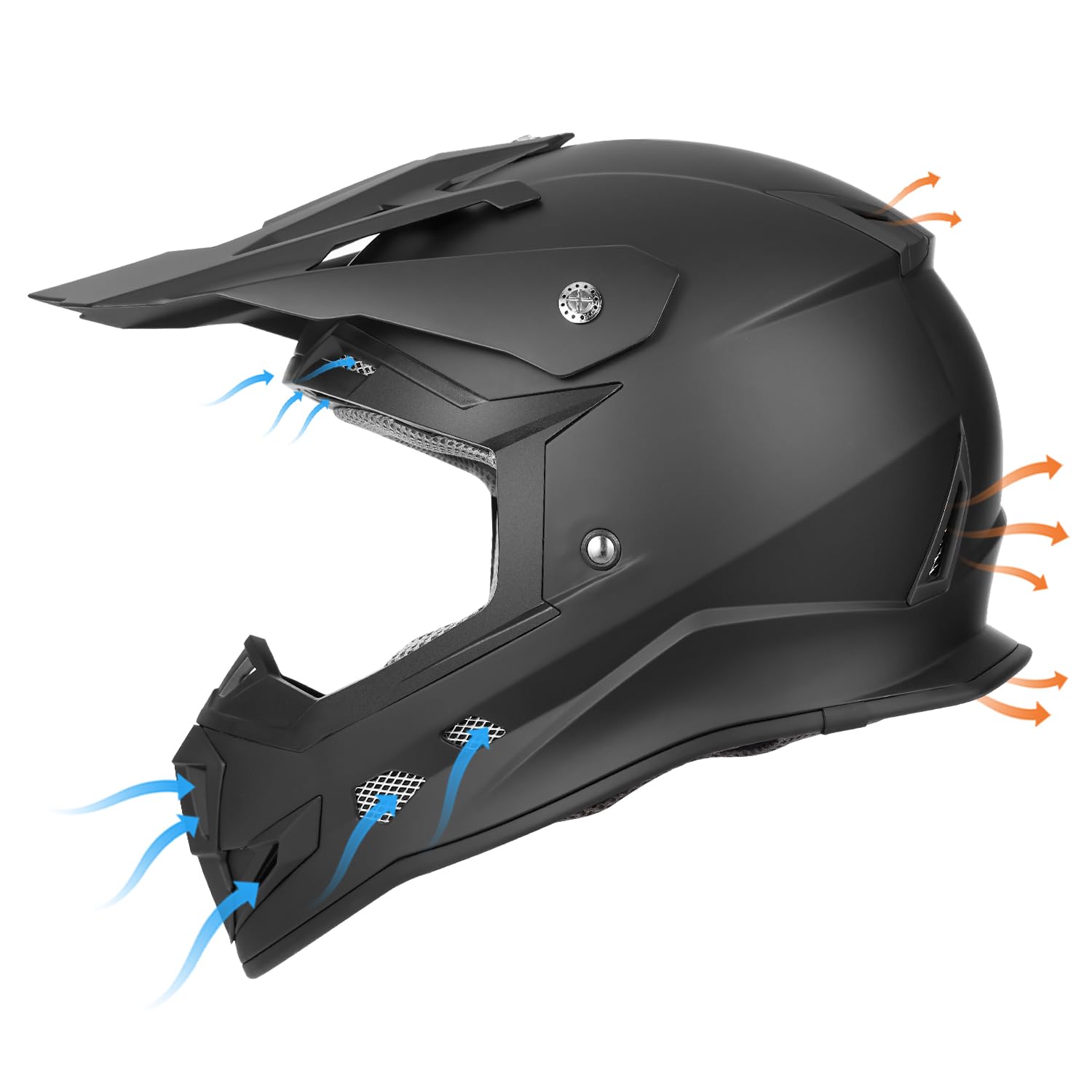 Glx Gx23 Dirt Bike/Motocross Helmet - Matte Black, X-Large - Dot Approved