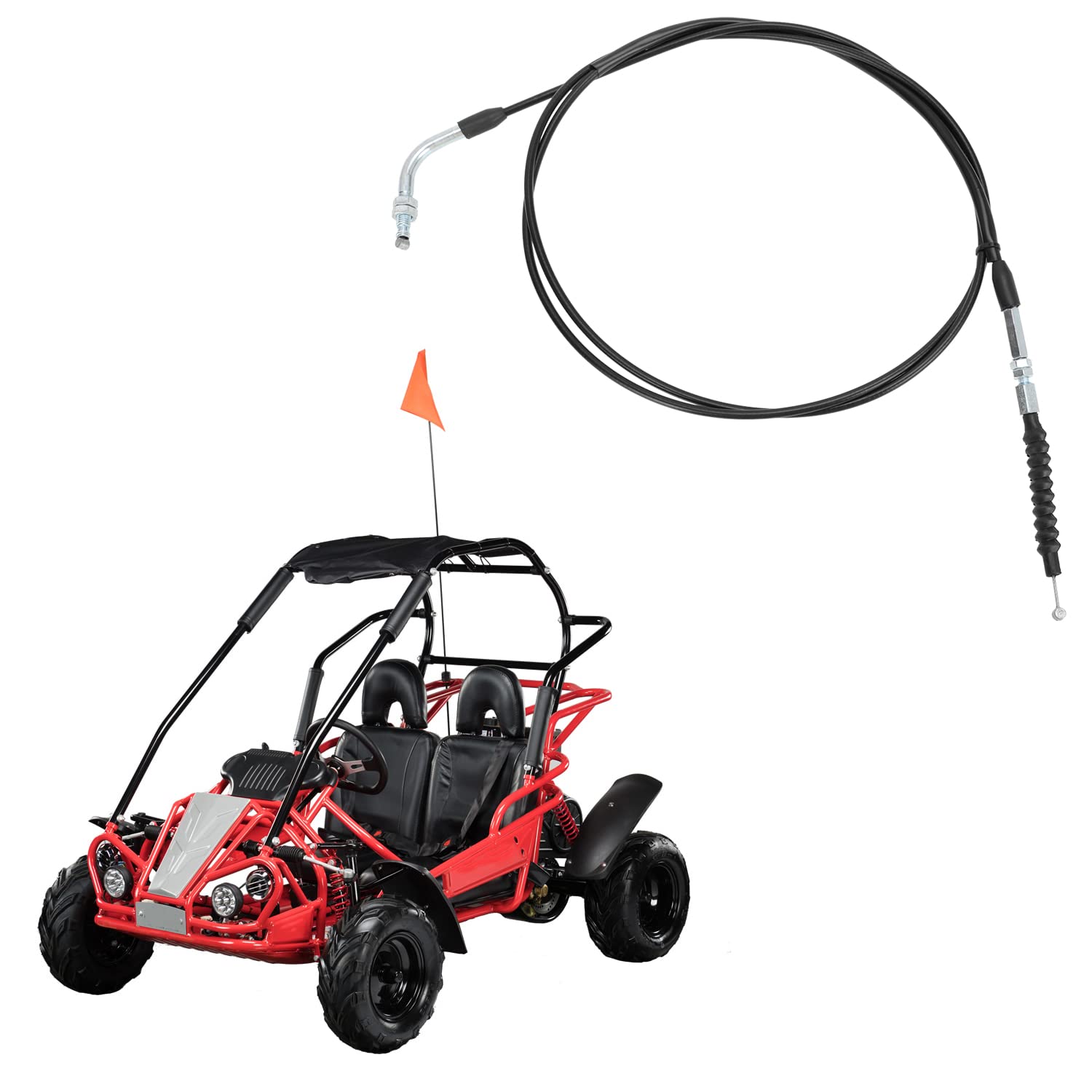 YOXUFA 82" Throttle Cable for Go Karts & Dune Buggies, Black, Model YO-LX17